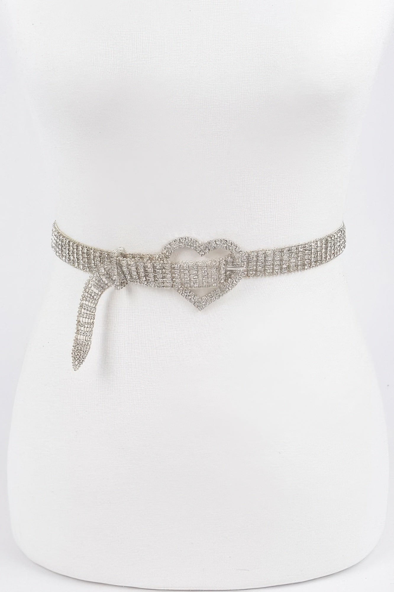 Heart Shape Buckle Rhinestone Belt
