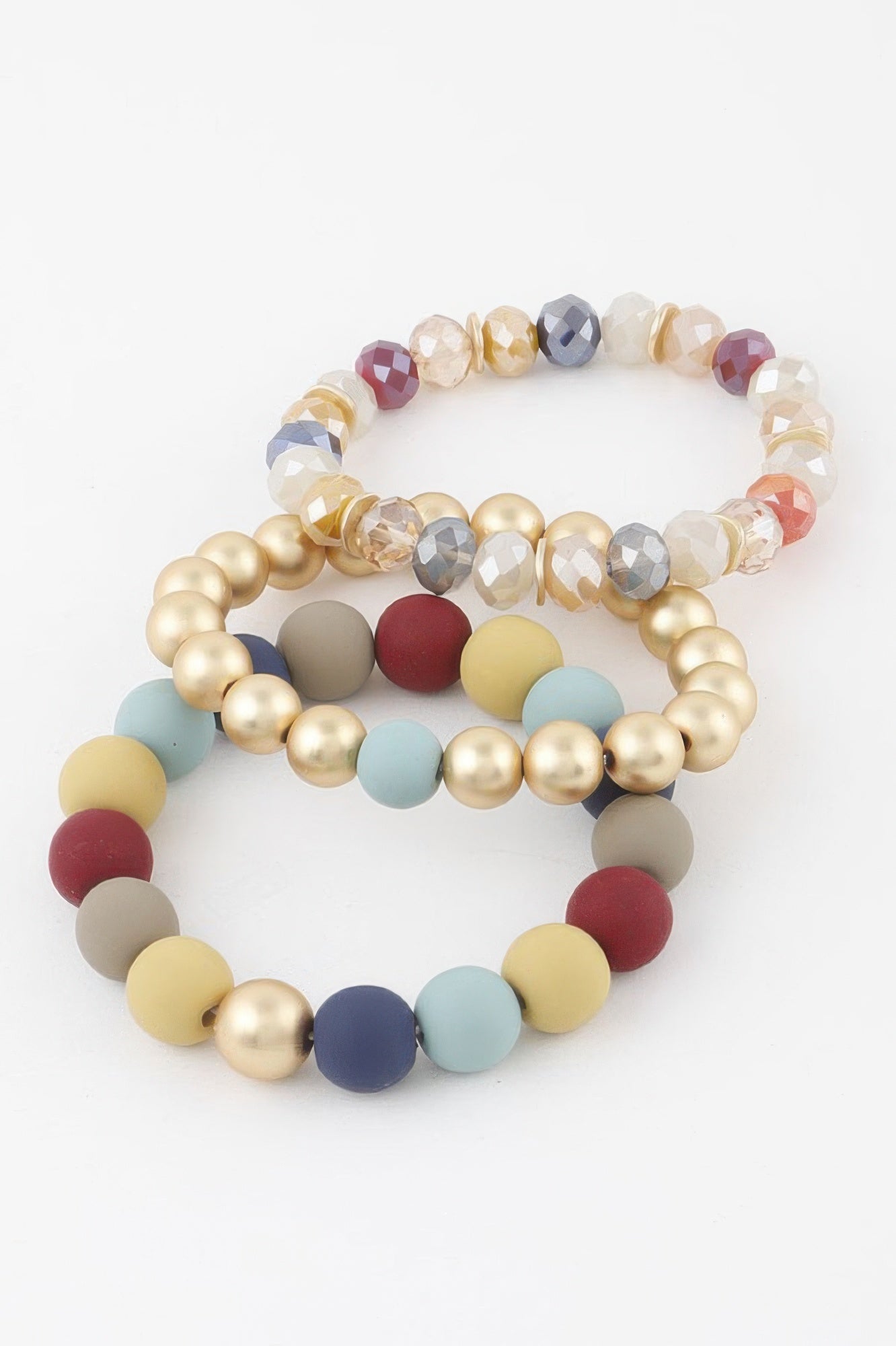 Two Toned Crystal Bead Bracelet