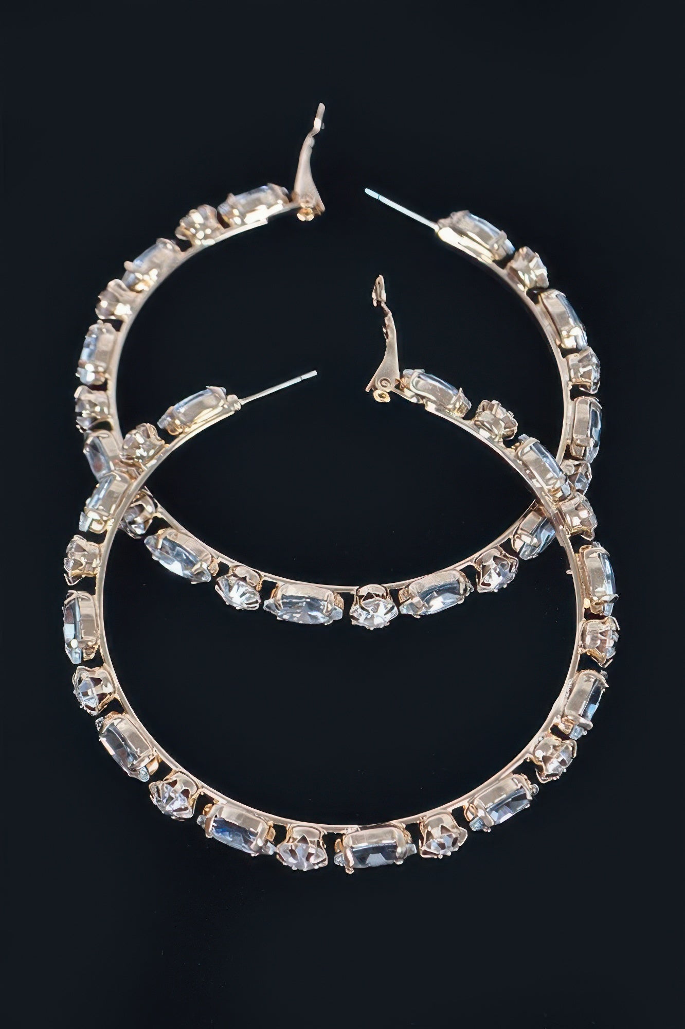 Multi Rhinestone Hoop Earring