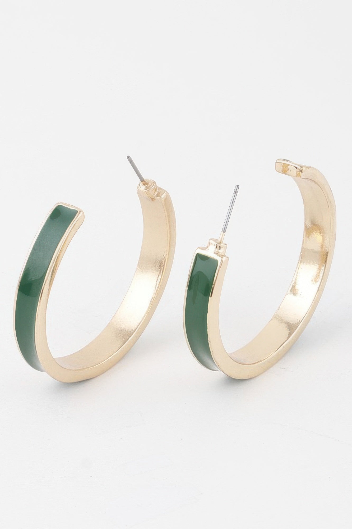 Solid Lined Hoop Earrings