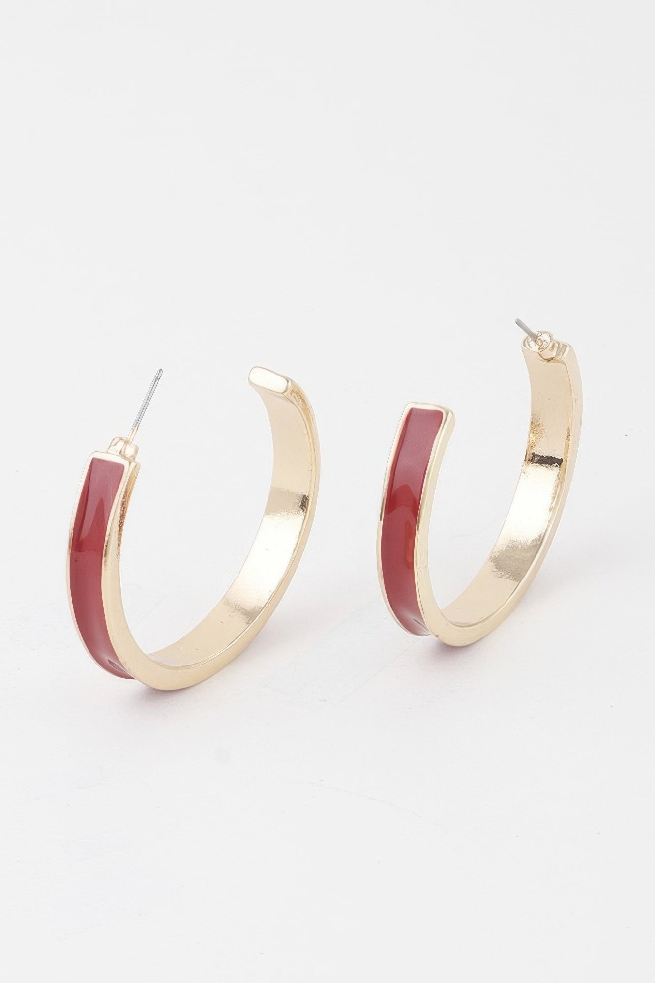 Solid Lined Hoop Earrings