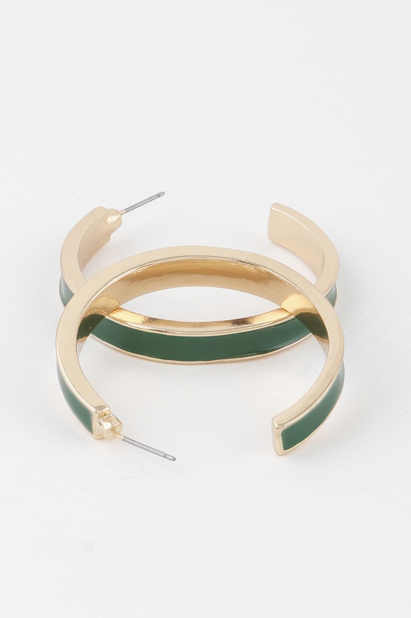 Solid Lined Hoop Earrings