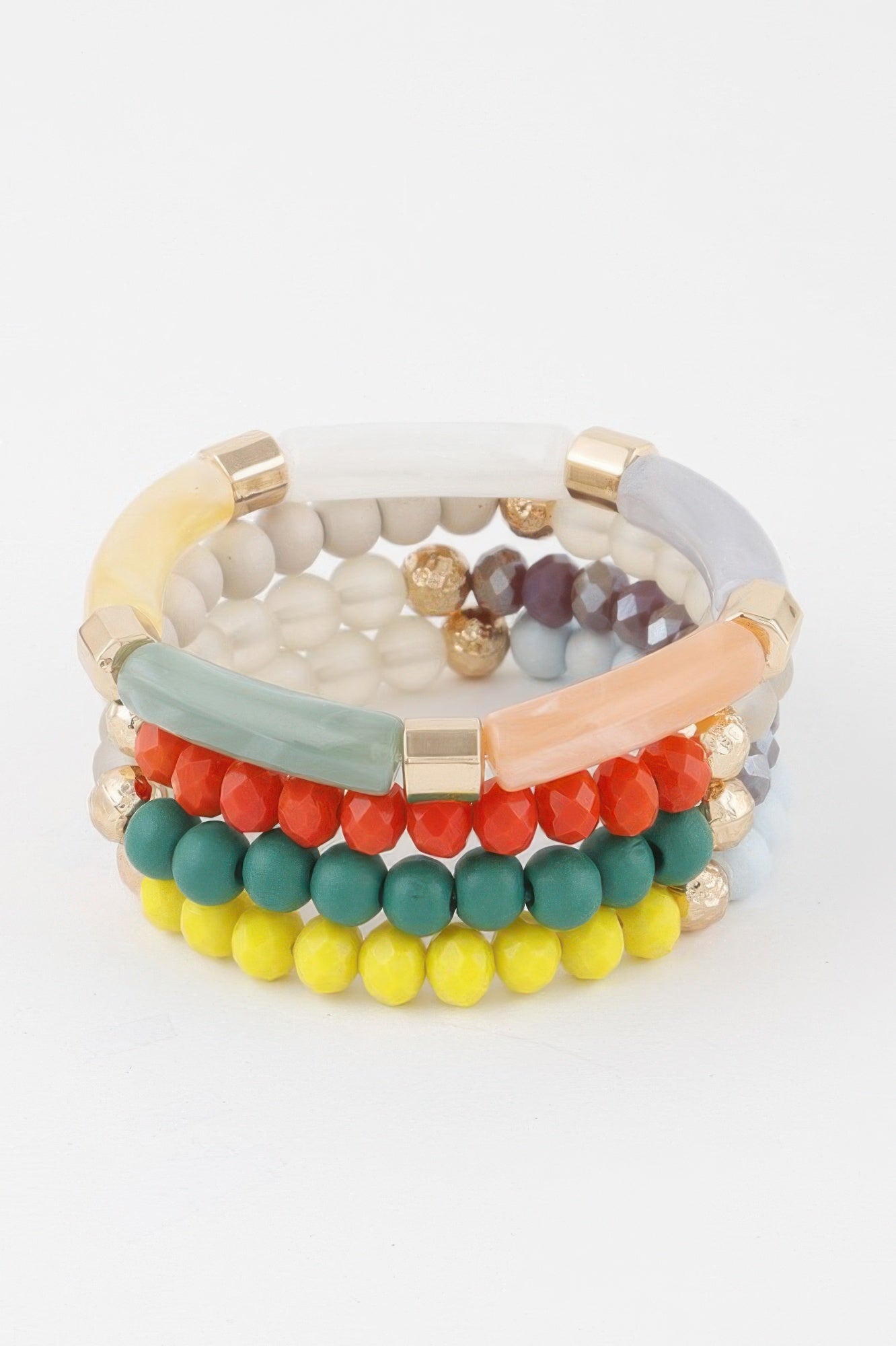 Multi Beaded Tube Bracelet