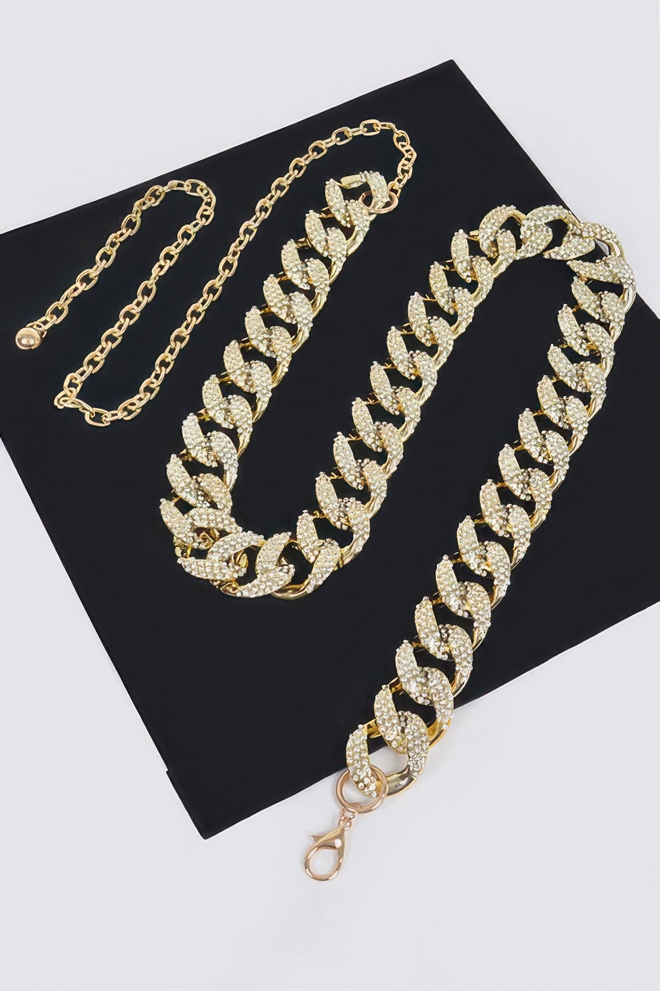 Plus Size Rhinestone Oversized Chain Belt