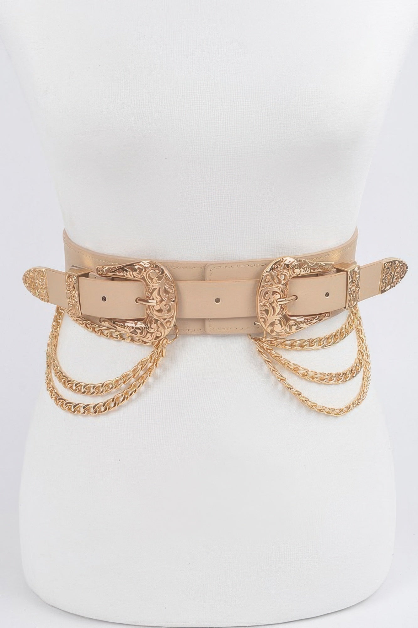 Multi Metal Chain Layered Stretch Belt