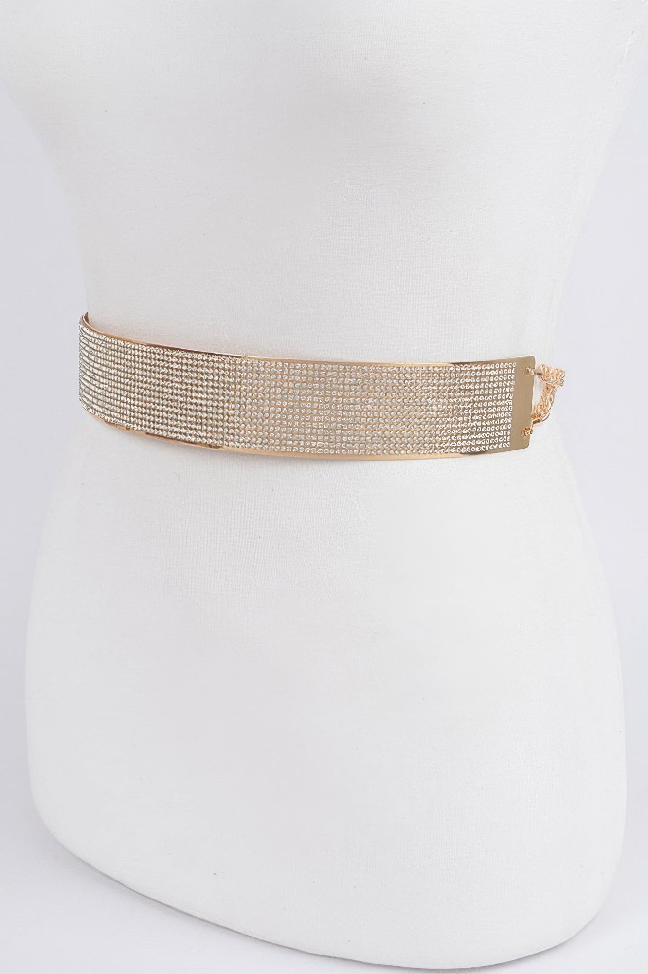 Rhinestone Gold Metal Waist Belt