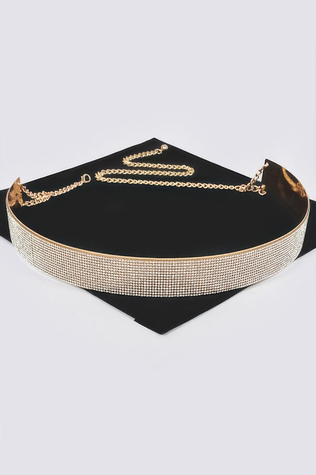 Rhinestone Gold Metal Waist Belt