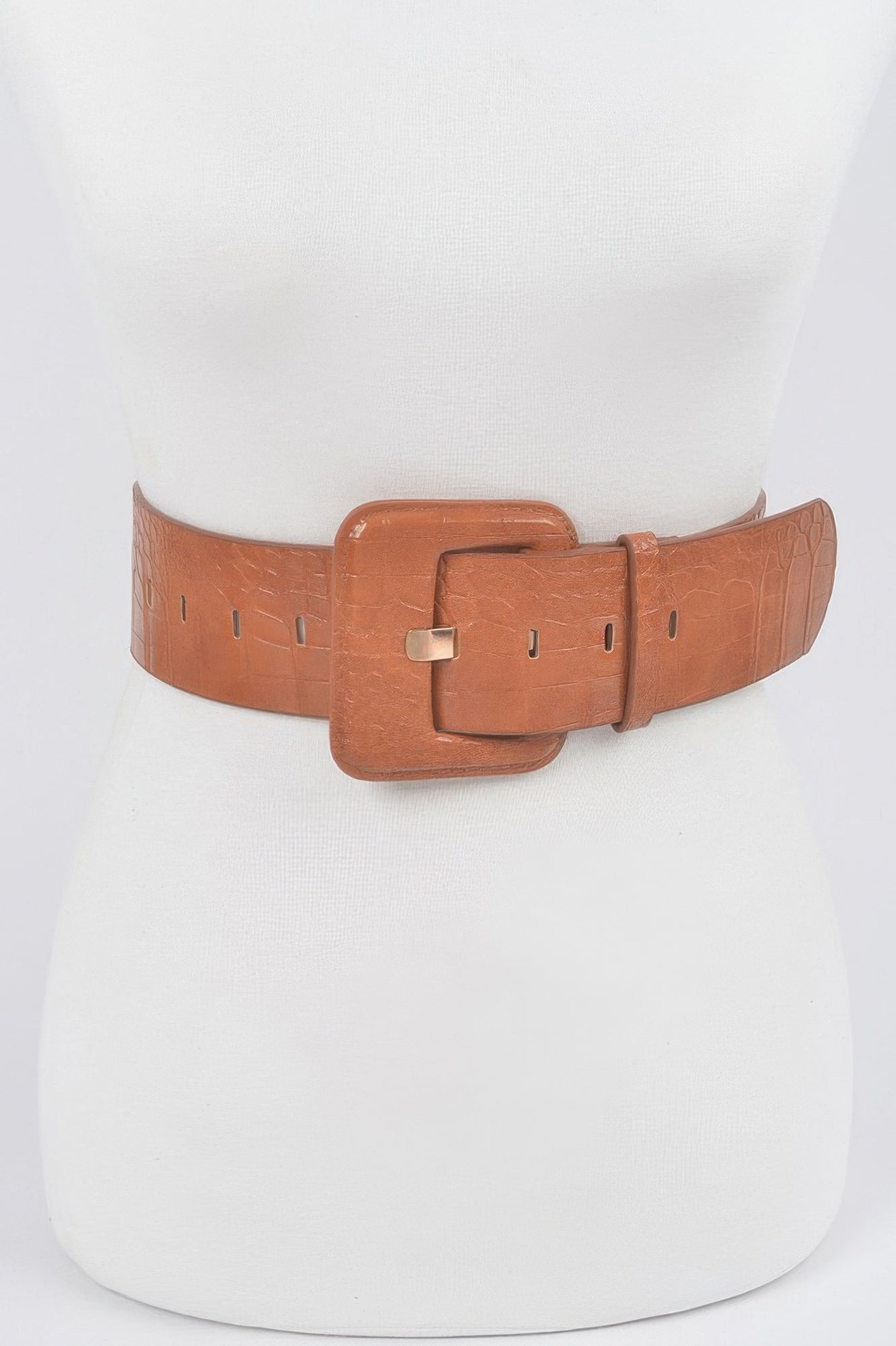 Faux Croc Leather Waist Belt