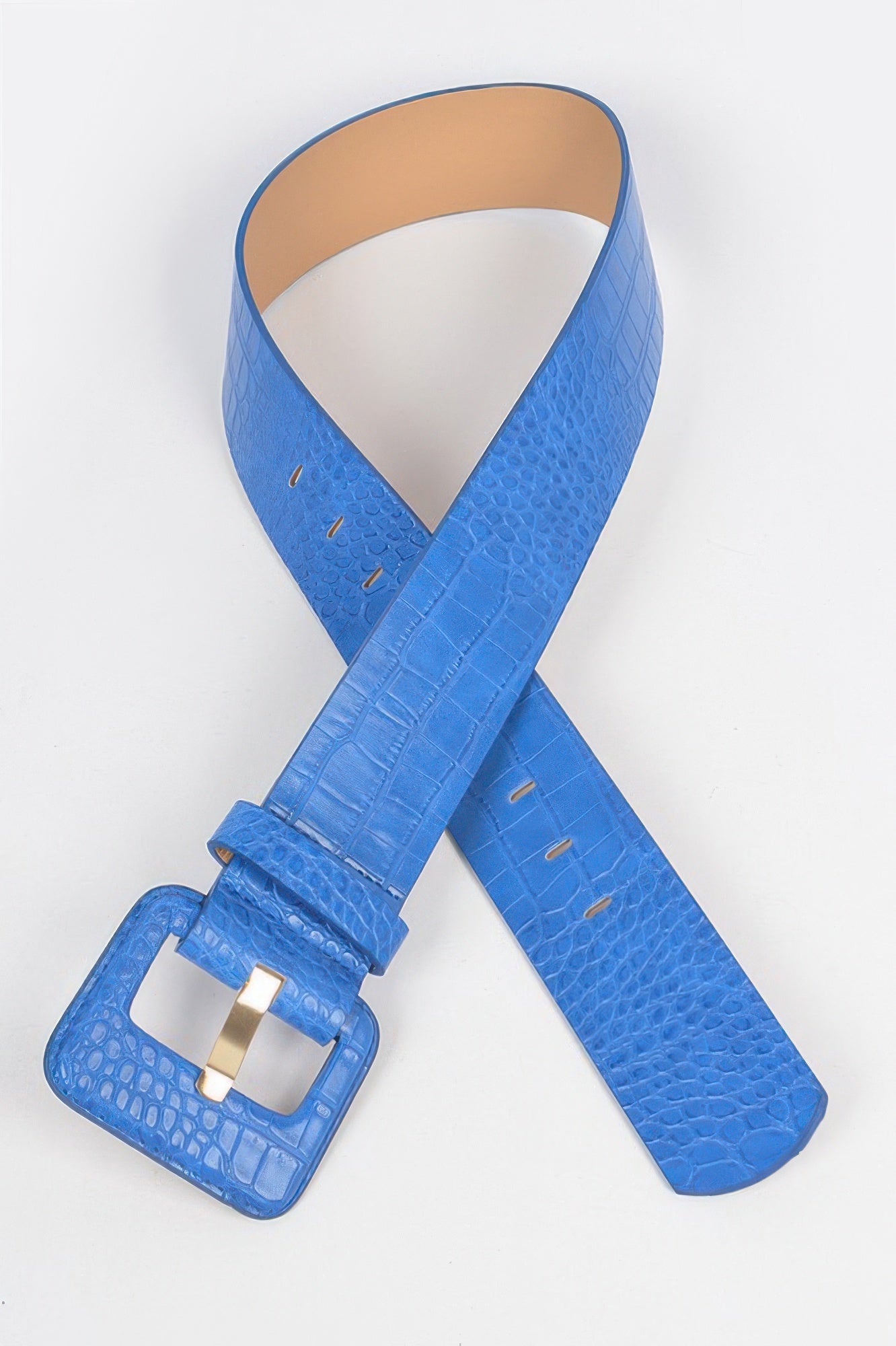Faux Croc Leather Waist Belt