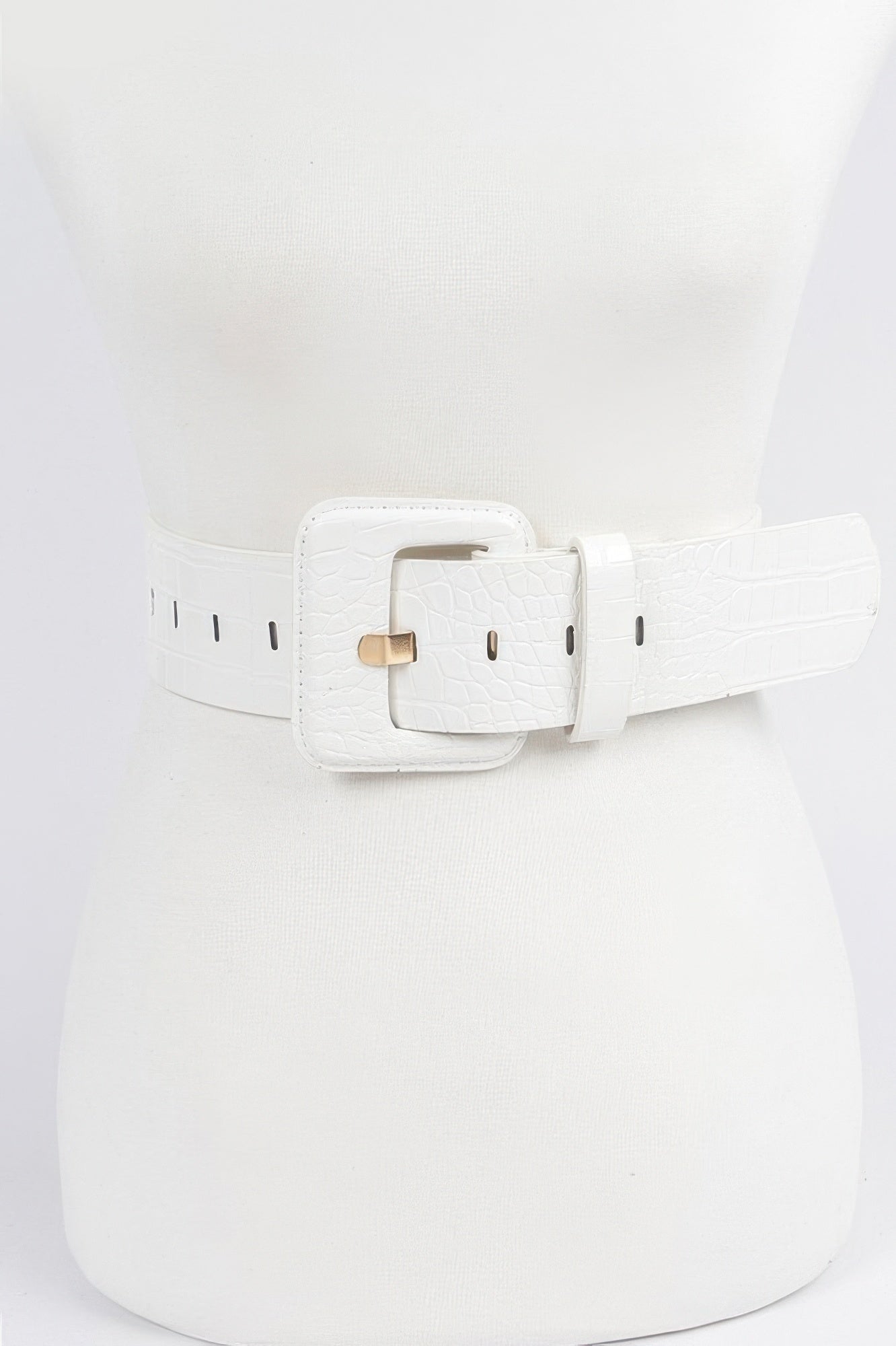 Faux Croc Leather Waist Belt