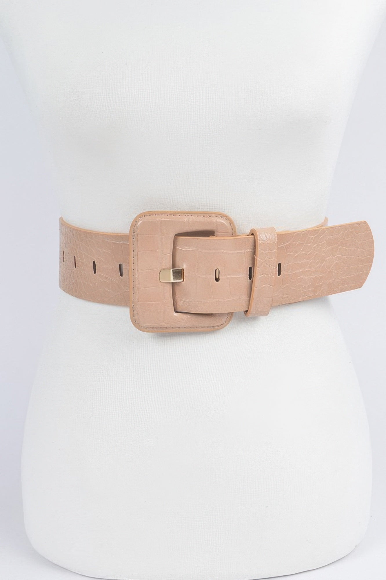 Faux Croc Leather Waist Belt