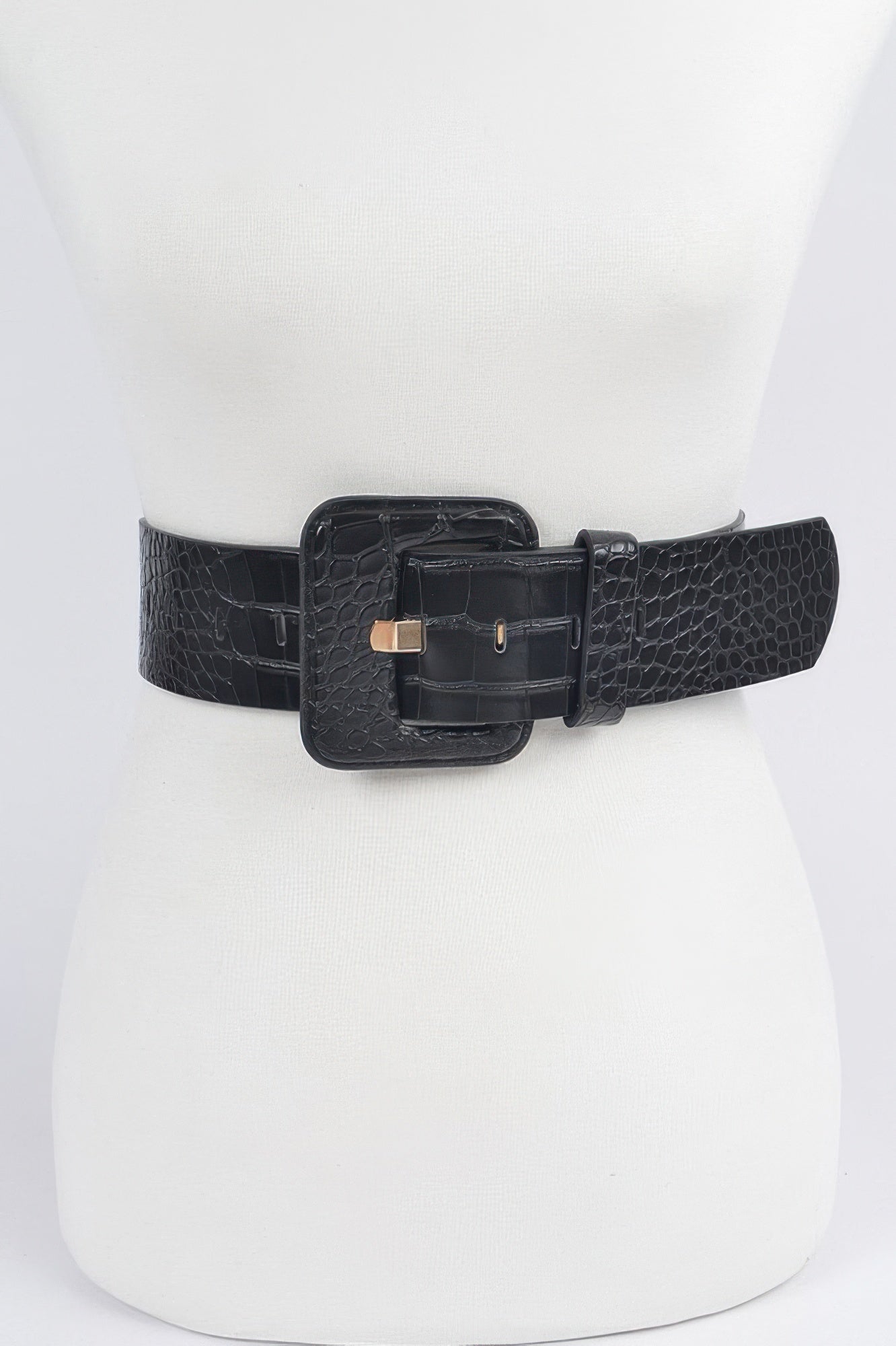 Faux Croc Leather Waist Belt