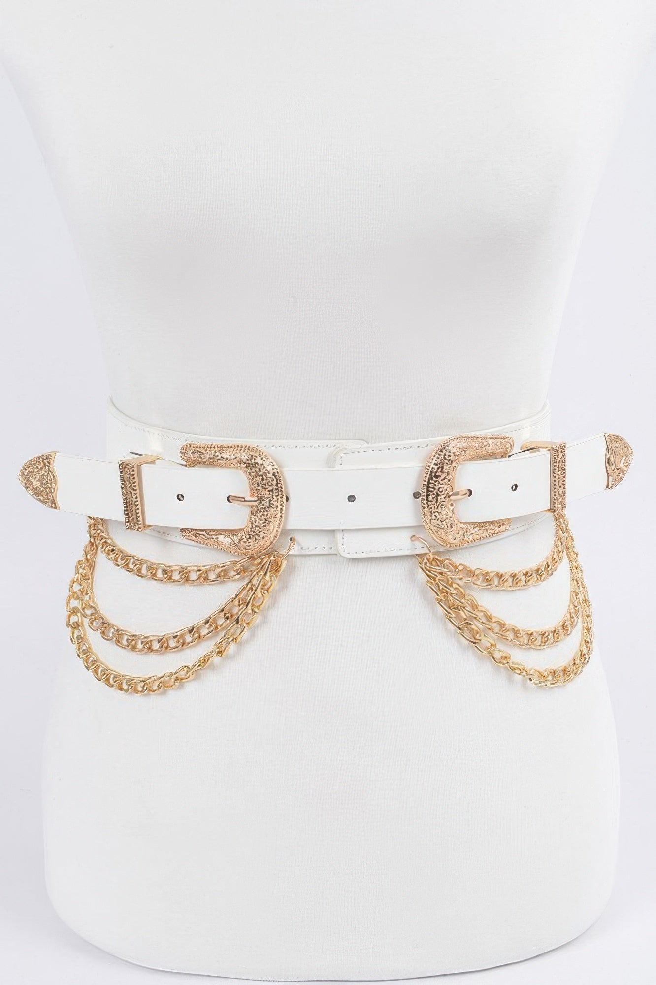 Double Buckle Belt With Chains
