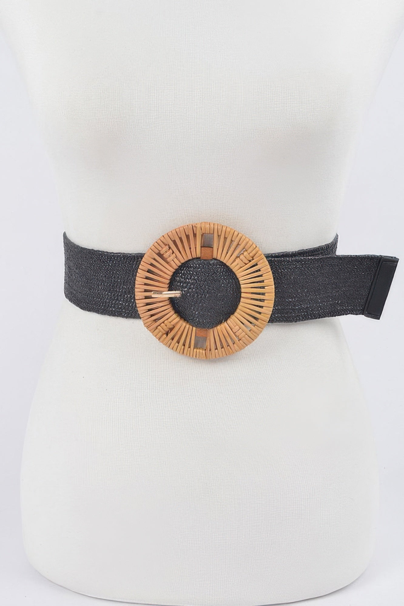 Handmade Bamboo Buckle Plus Size Stretch Belt