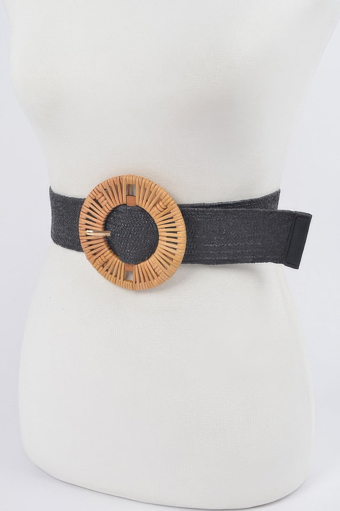 Handmade Bamboo Buckle Plus Size Stretch Belt