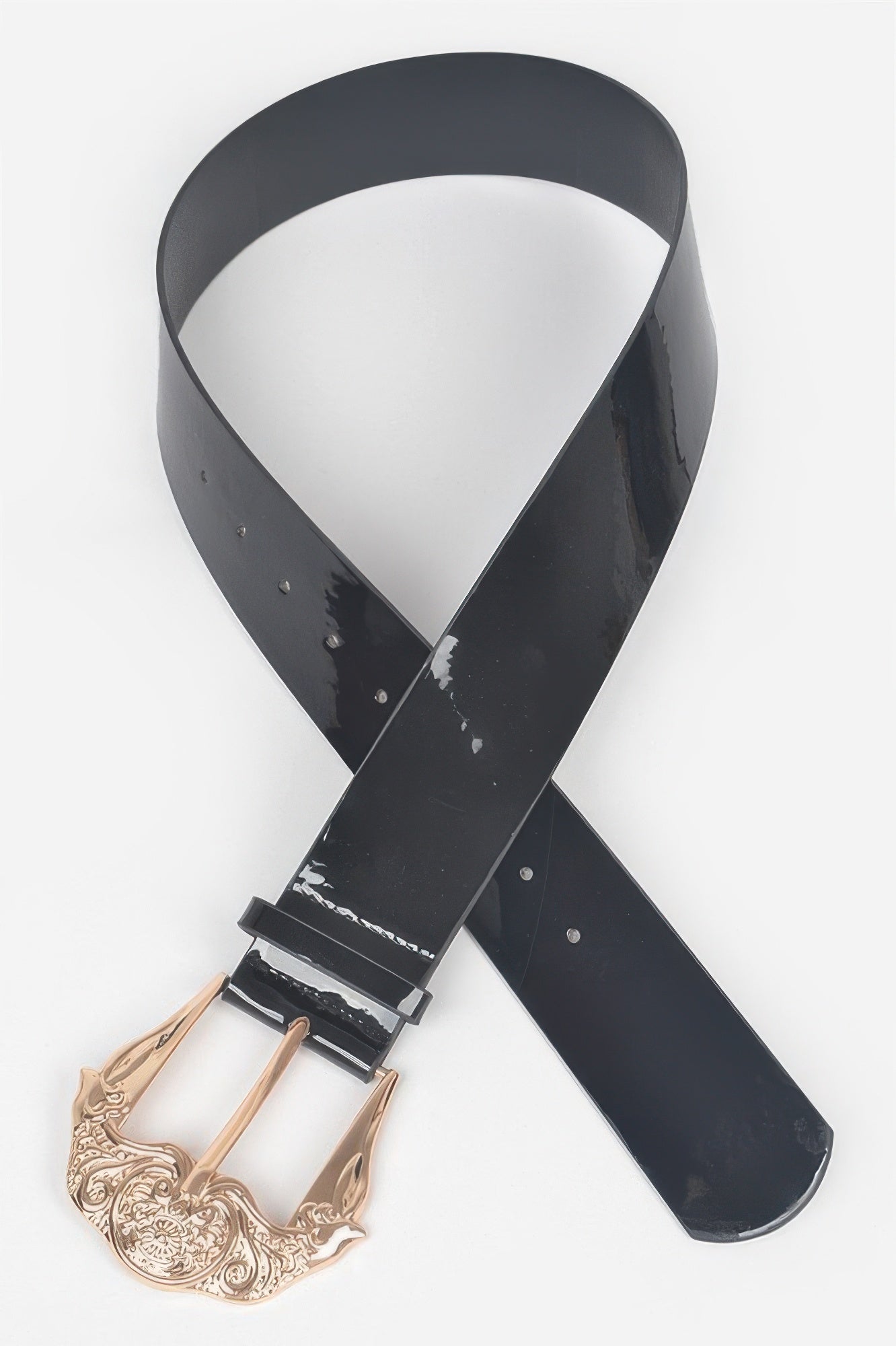 Metal Buckle Enamel Shiny Belt