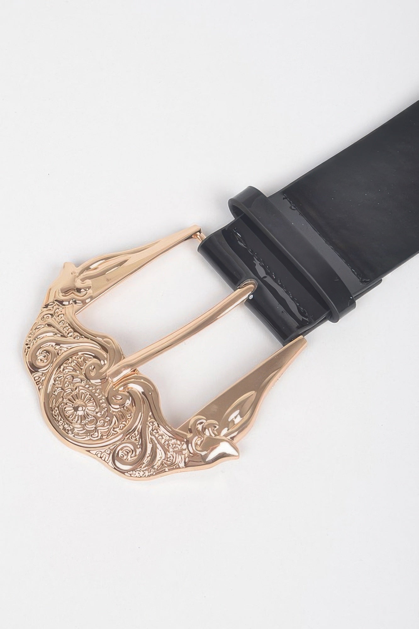 Metal Buckle Enamel Shiny Belt