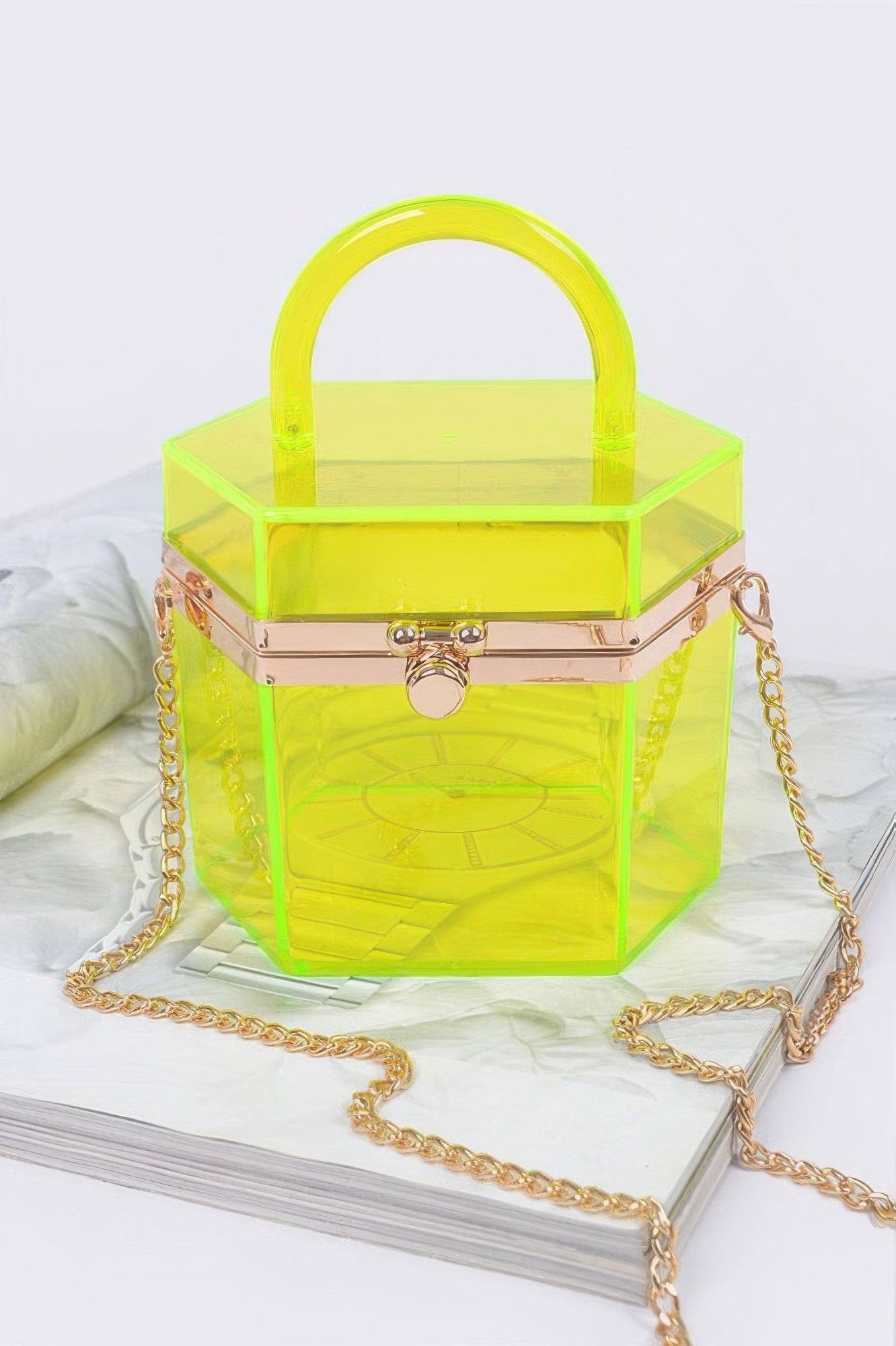 Plastic Hard Mini Clutch W/handle