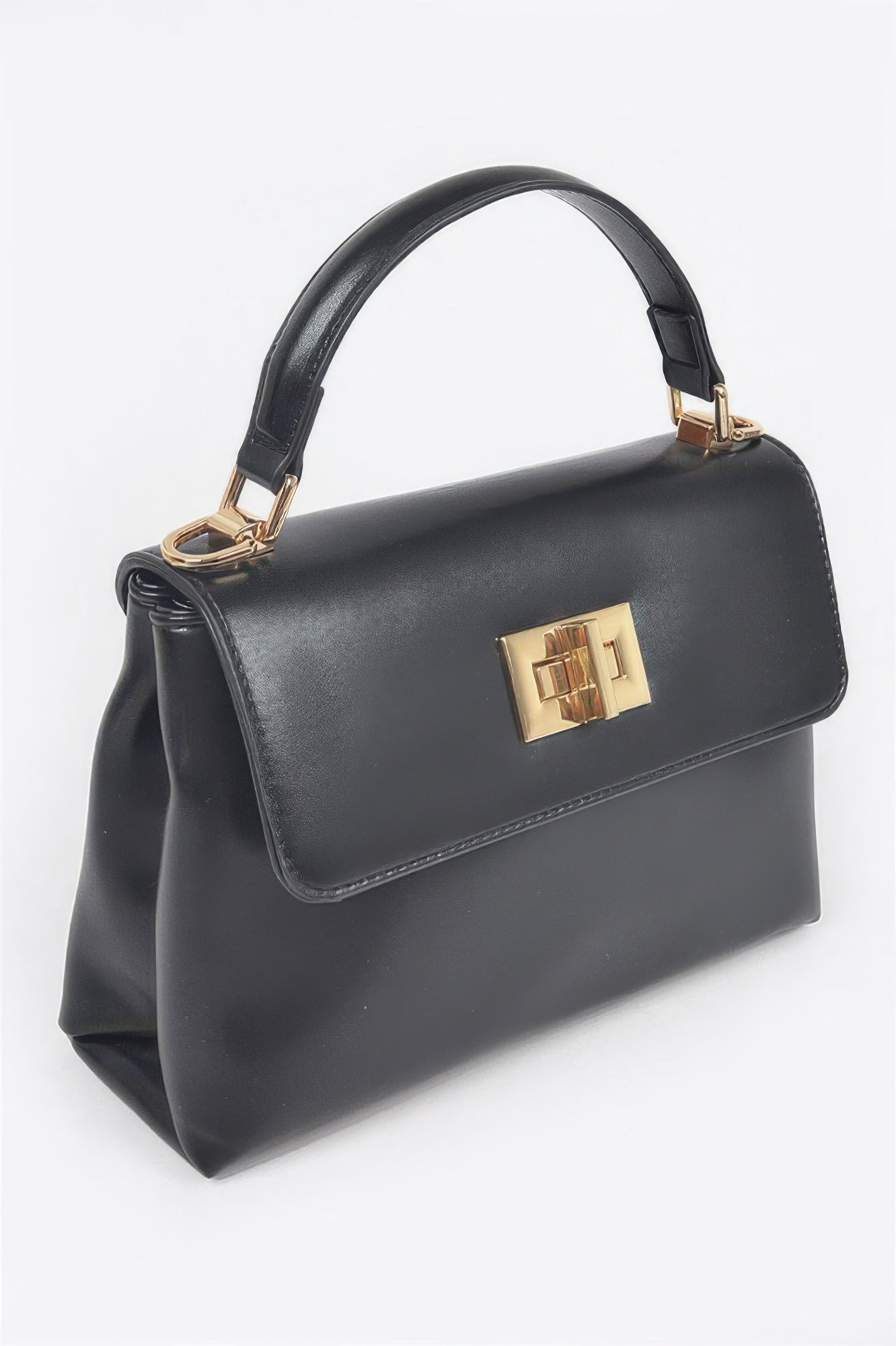 Faux Leather Flap Bag