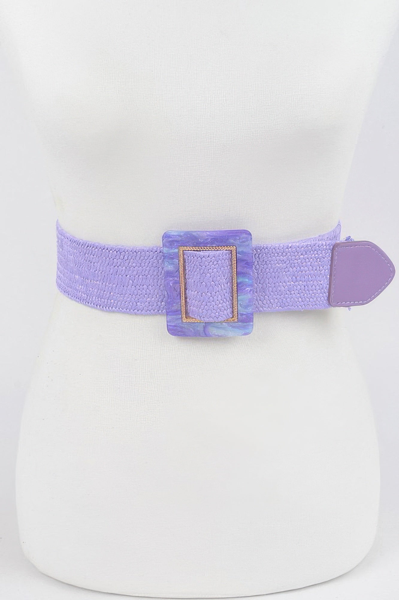 Square Buckle Stretch Belt