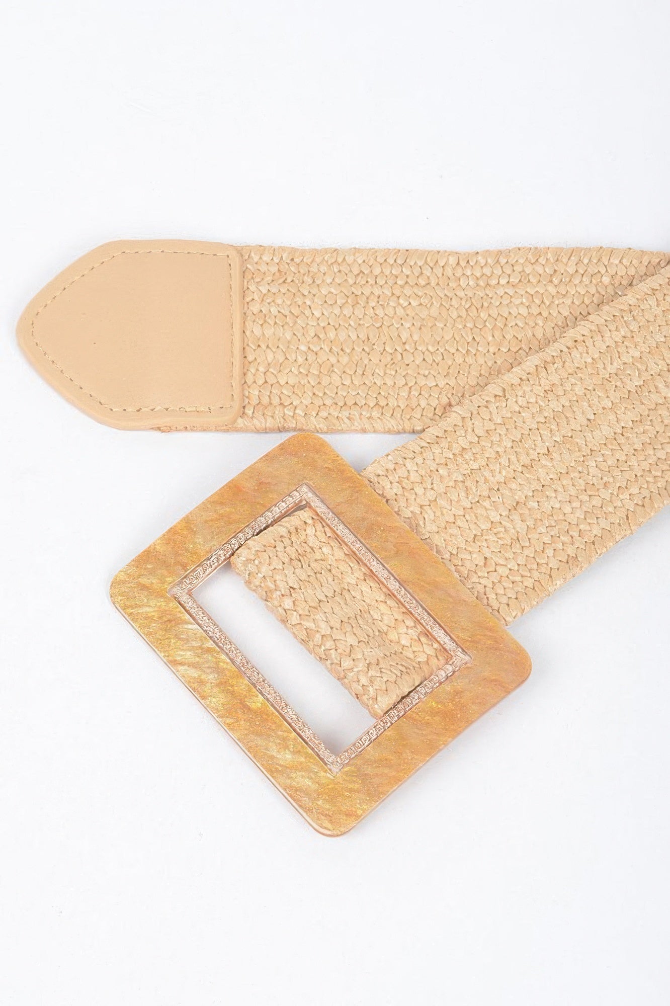 Square Buckle Stretch Belt