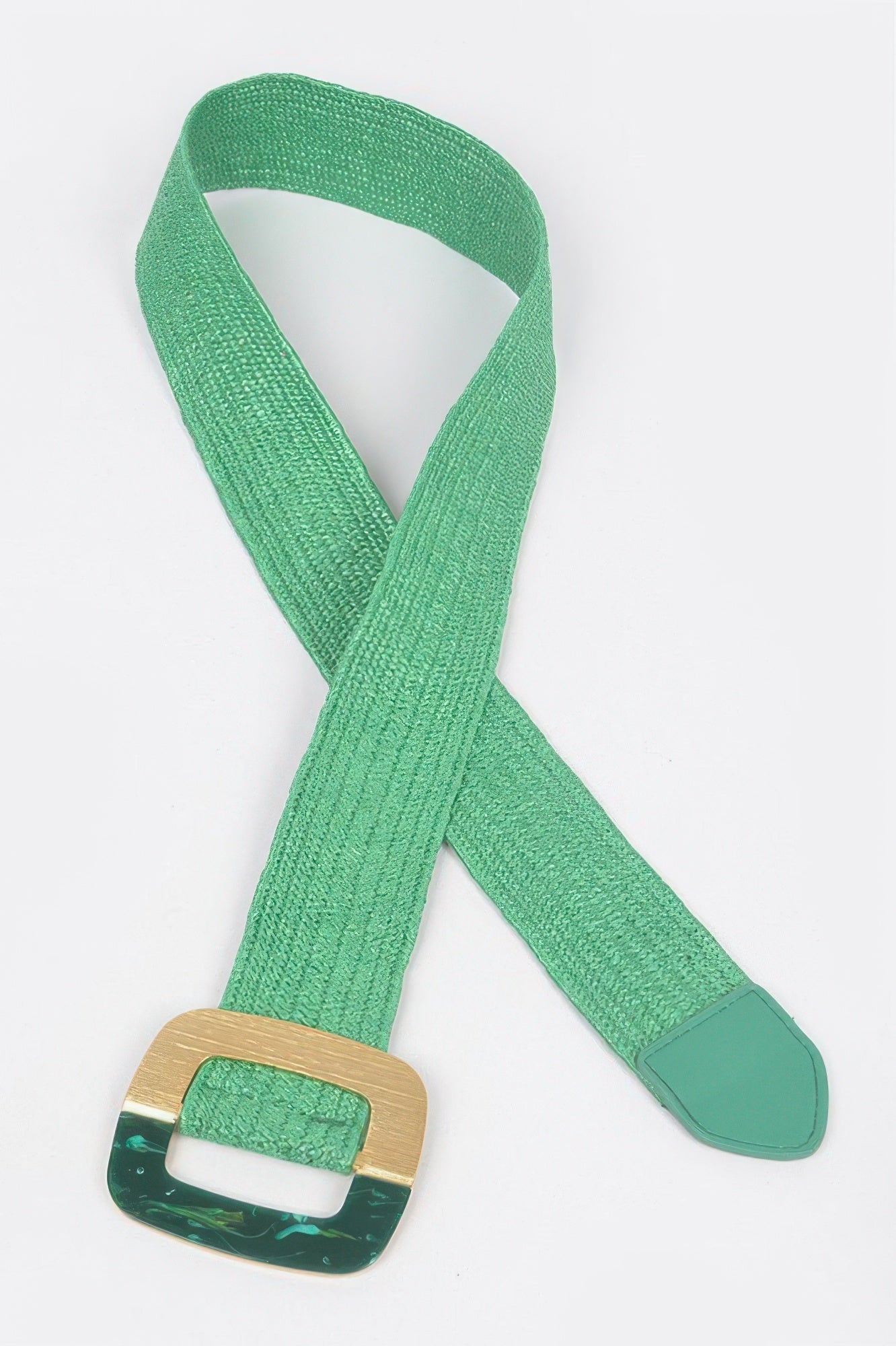 Square Metal Buckle Stretch Belt
