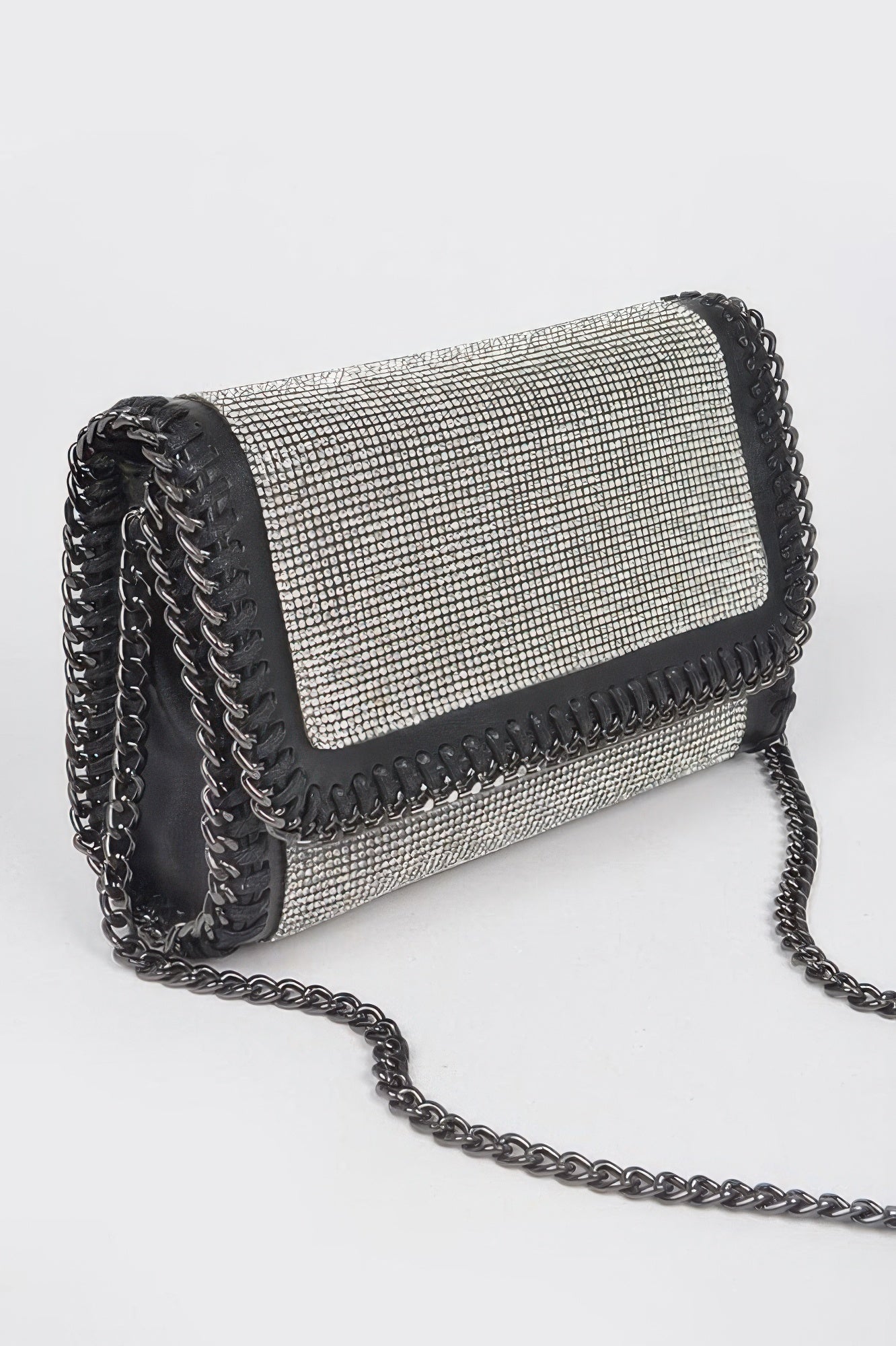 Multi Color Rhinestone Chain Braided Clutch