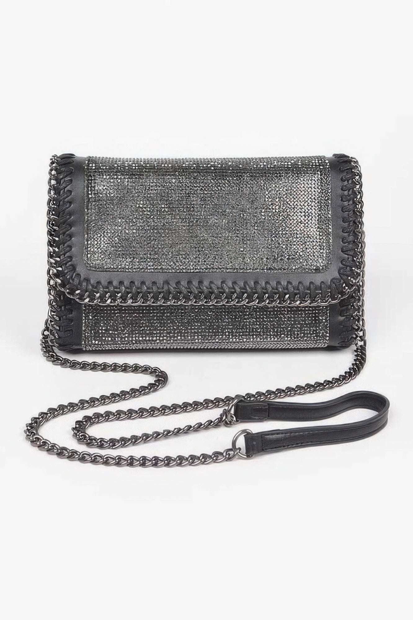 Multi Color Rhinestone Chain Braided Clutch