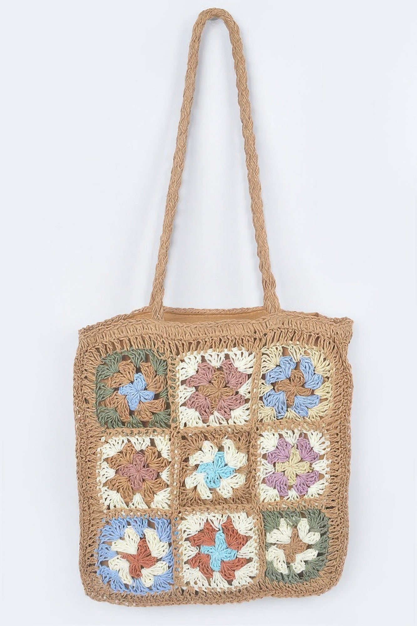 Faux Straw Tote Bag