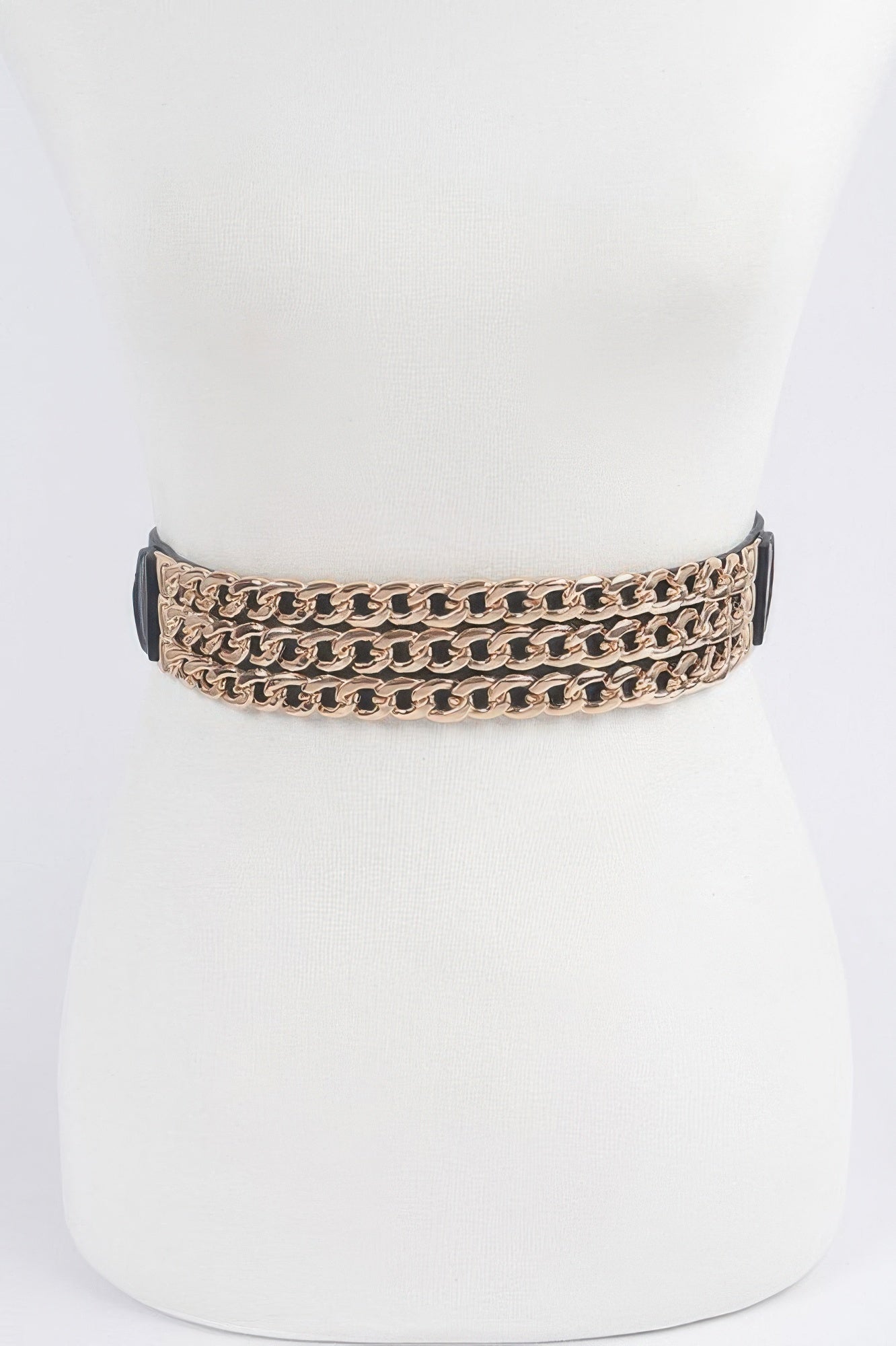 Multi Layered Chain Plus Size Elastic Belt