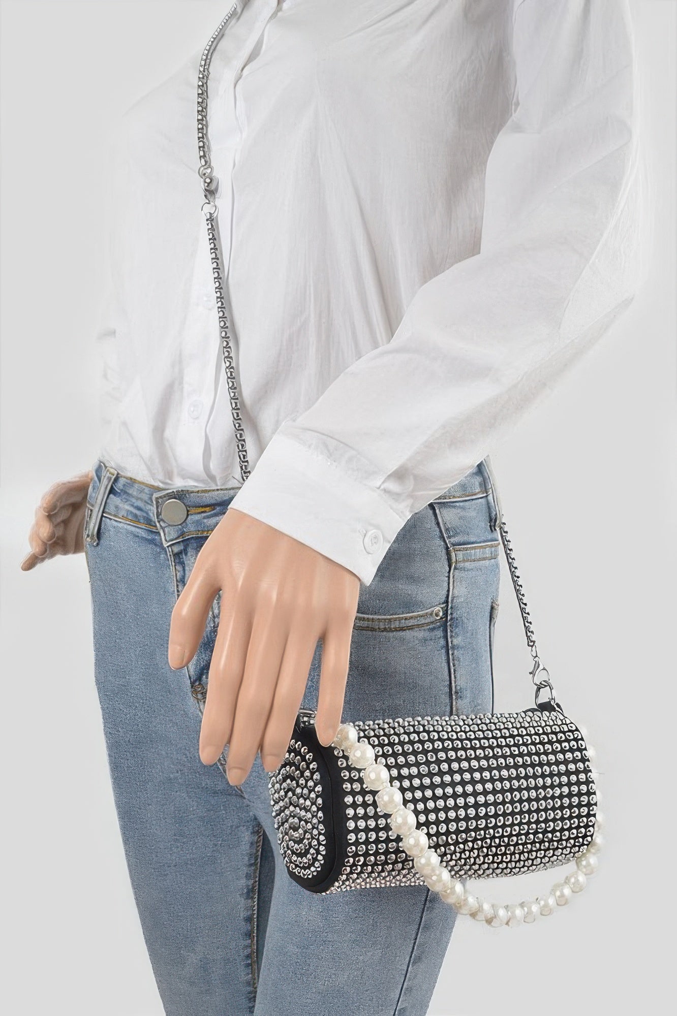 Hotfix Tube Pearl Handle Bag