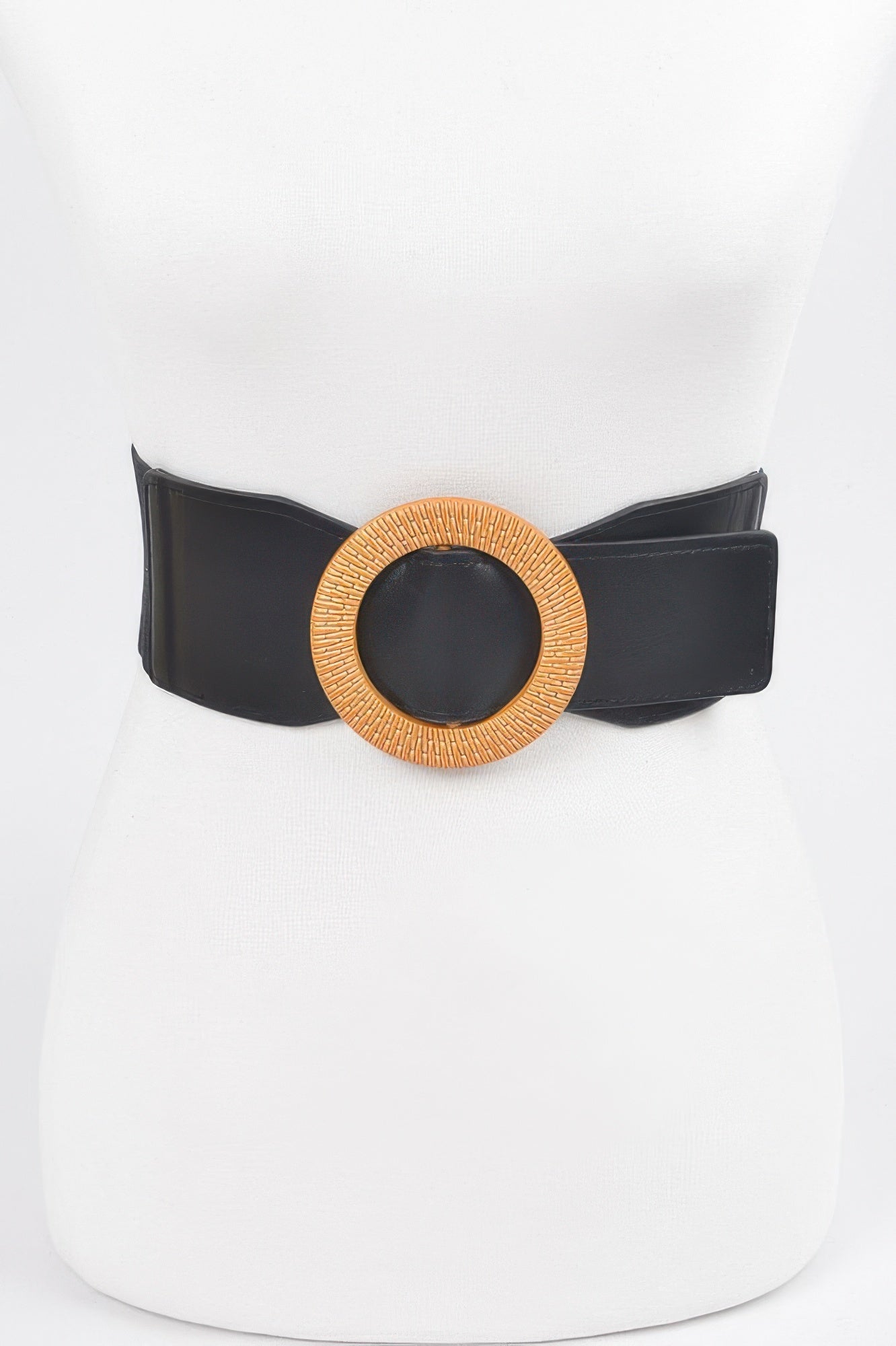 Oversized Round Buckle Plus Size Elastic Belt