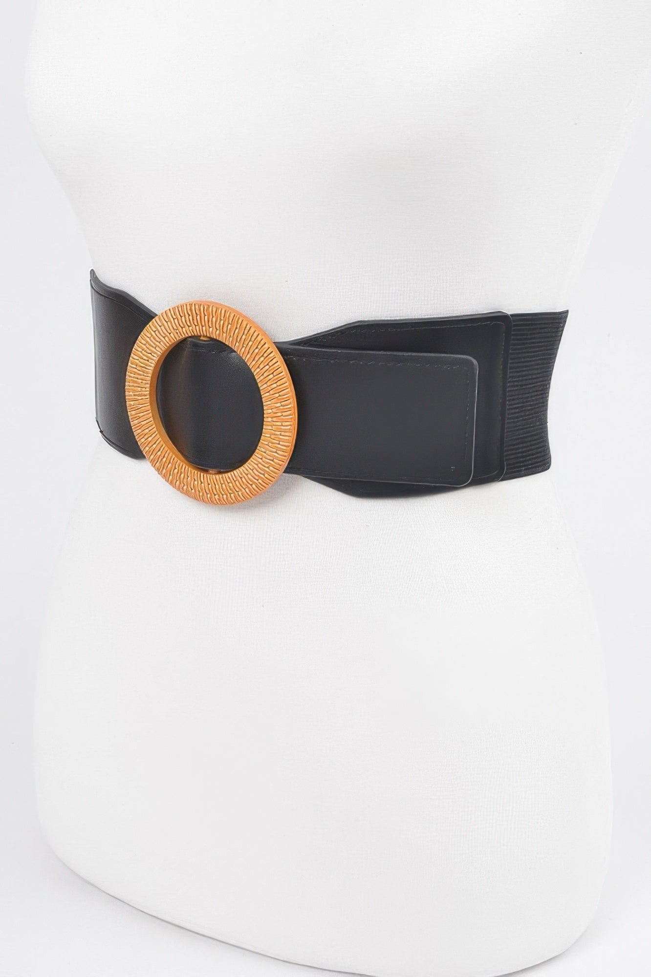 Oversized Round Buckle Plus Size Elastic Belt