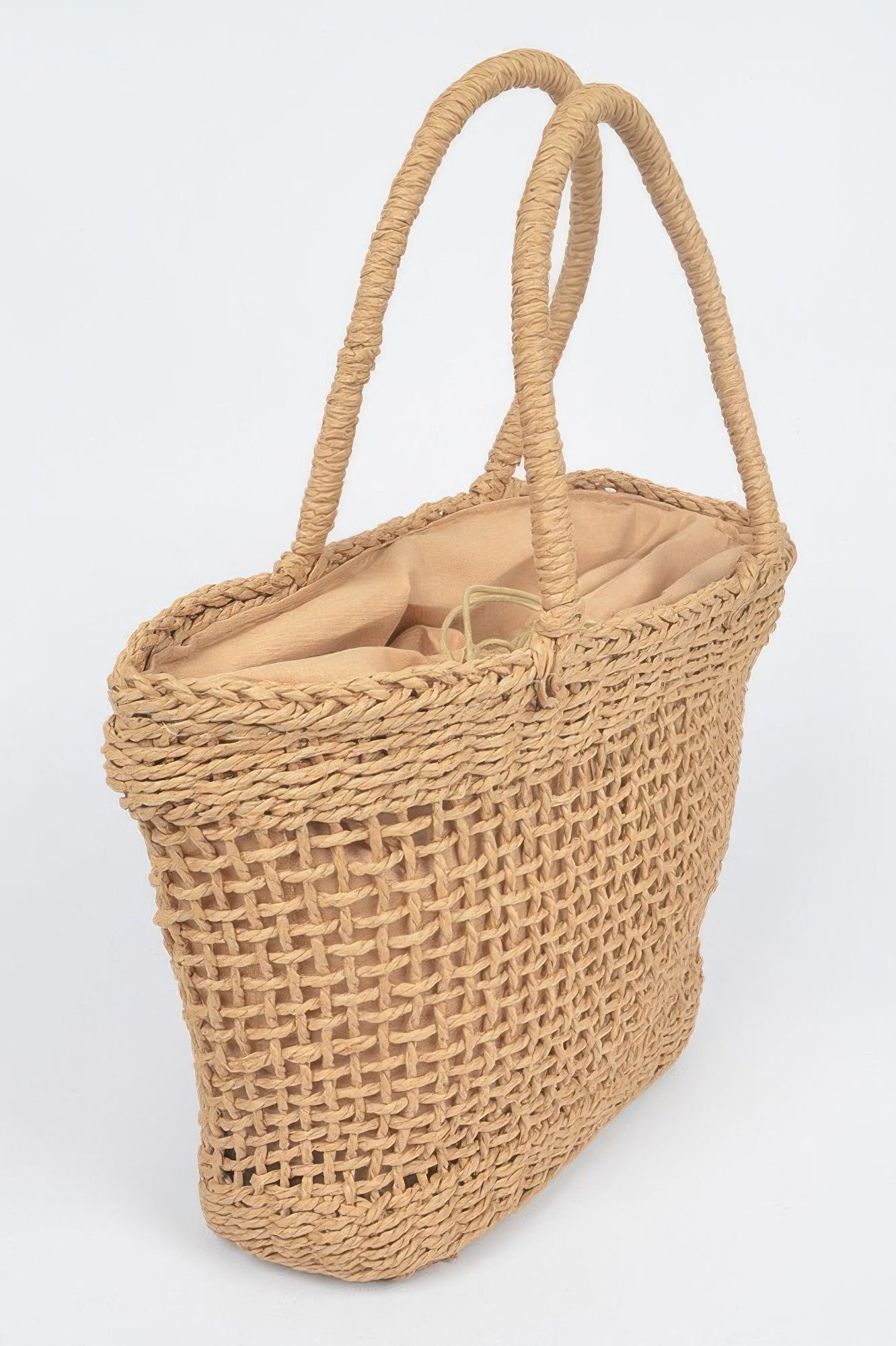 Faux Straw Tote Bag