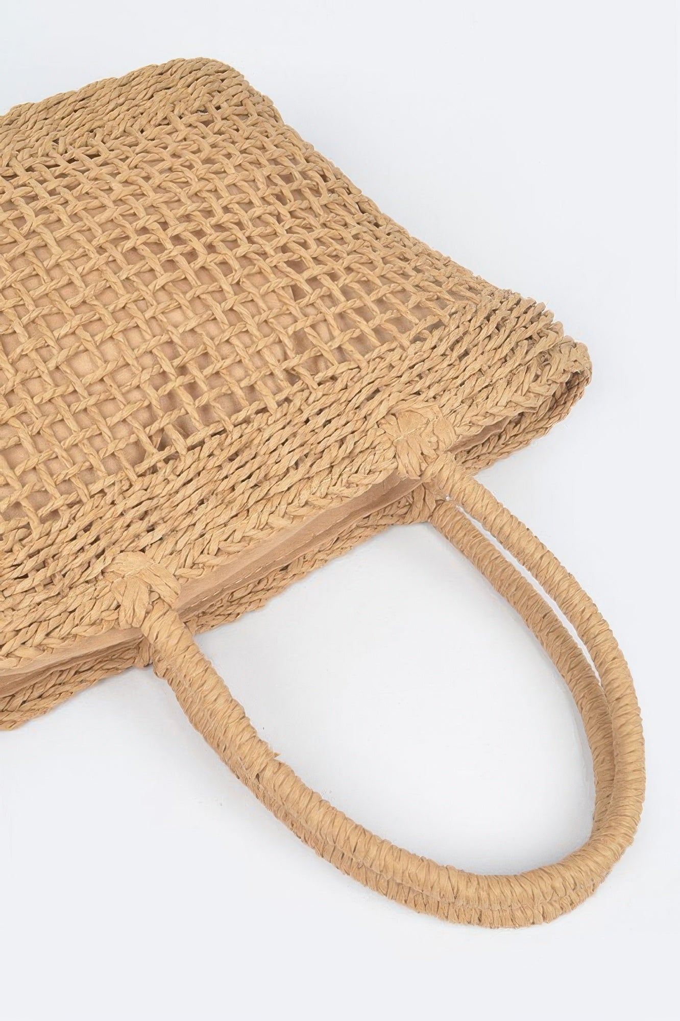 Faux Straw Tote Bag