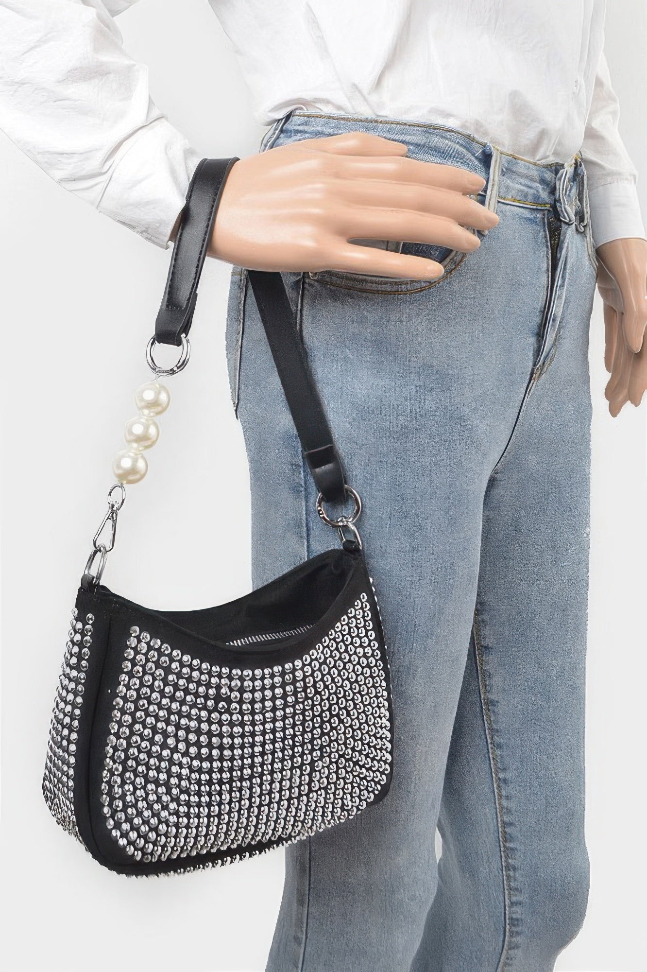Hotfix Micro Suede Crossbody Bag