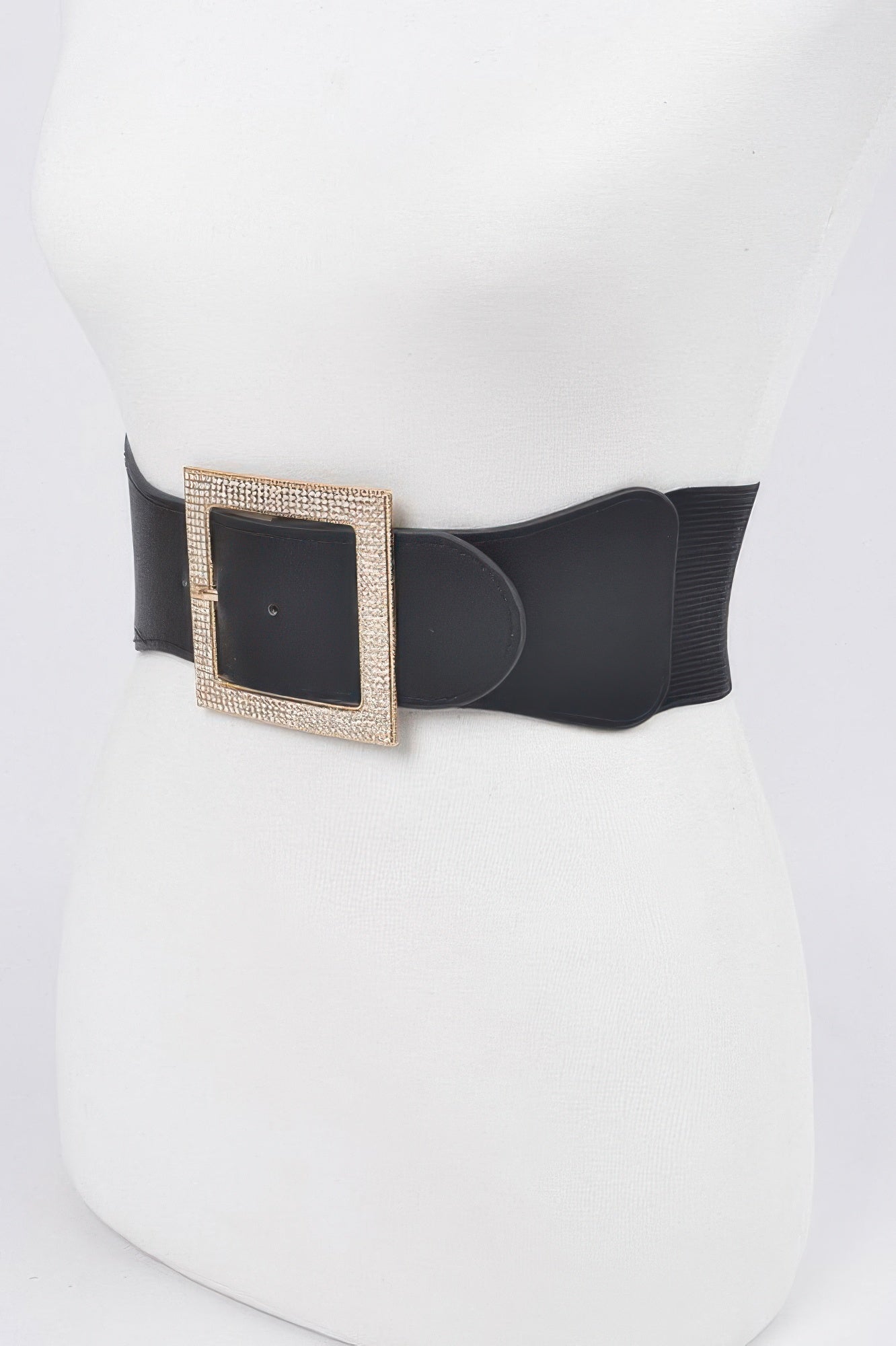 Rhinestone Buckle Elastic Belt