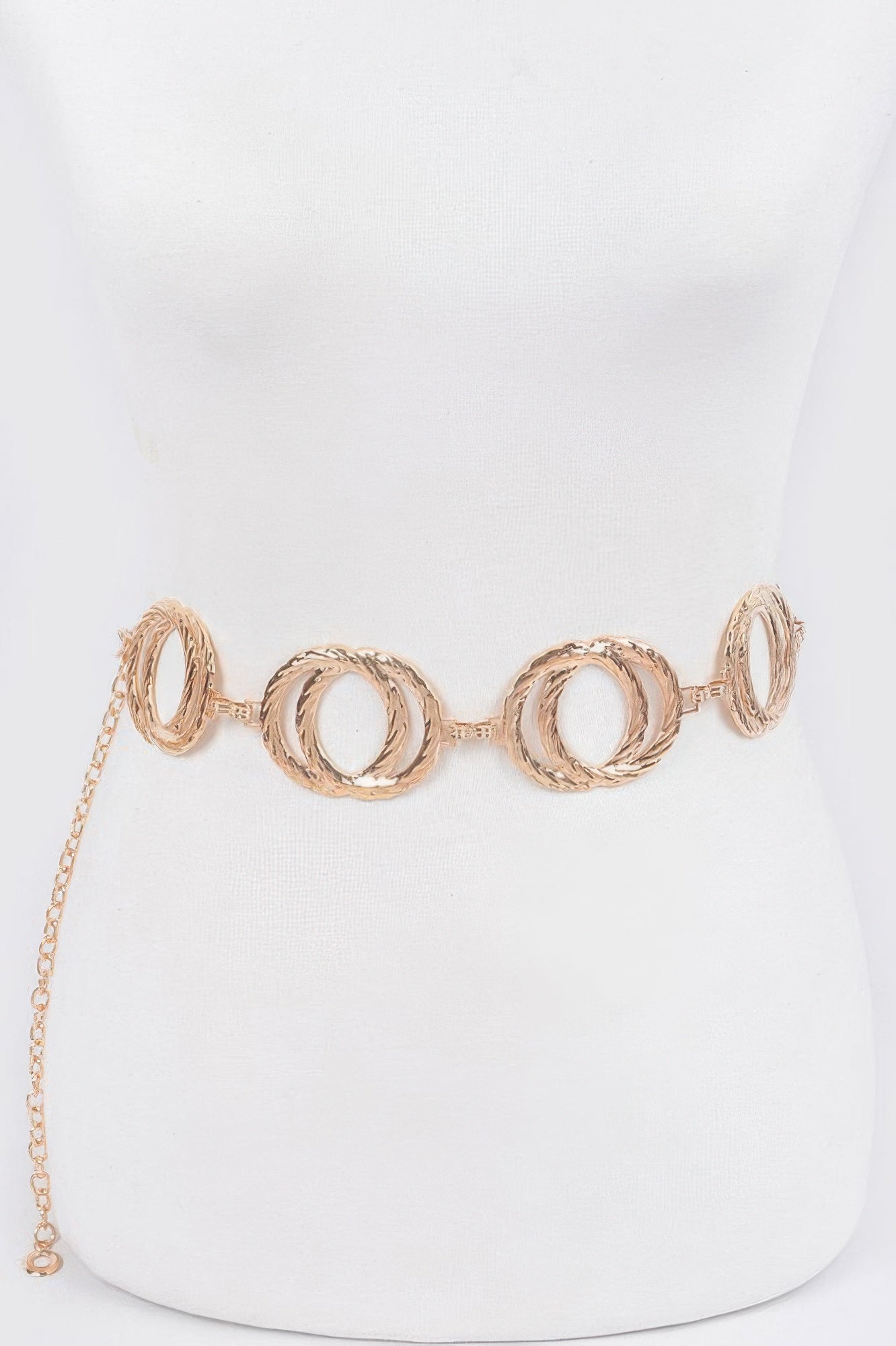 Melted Double Rings Chain Belt