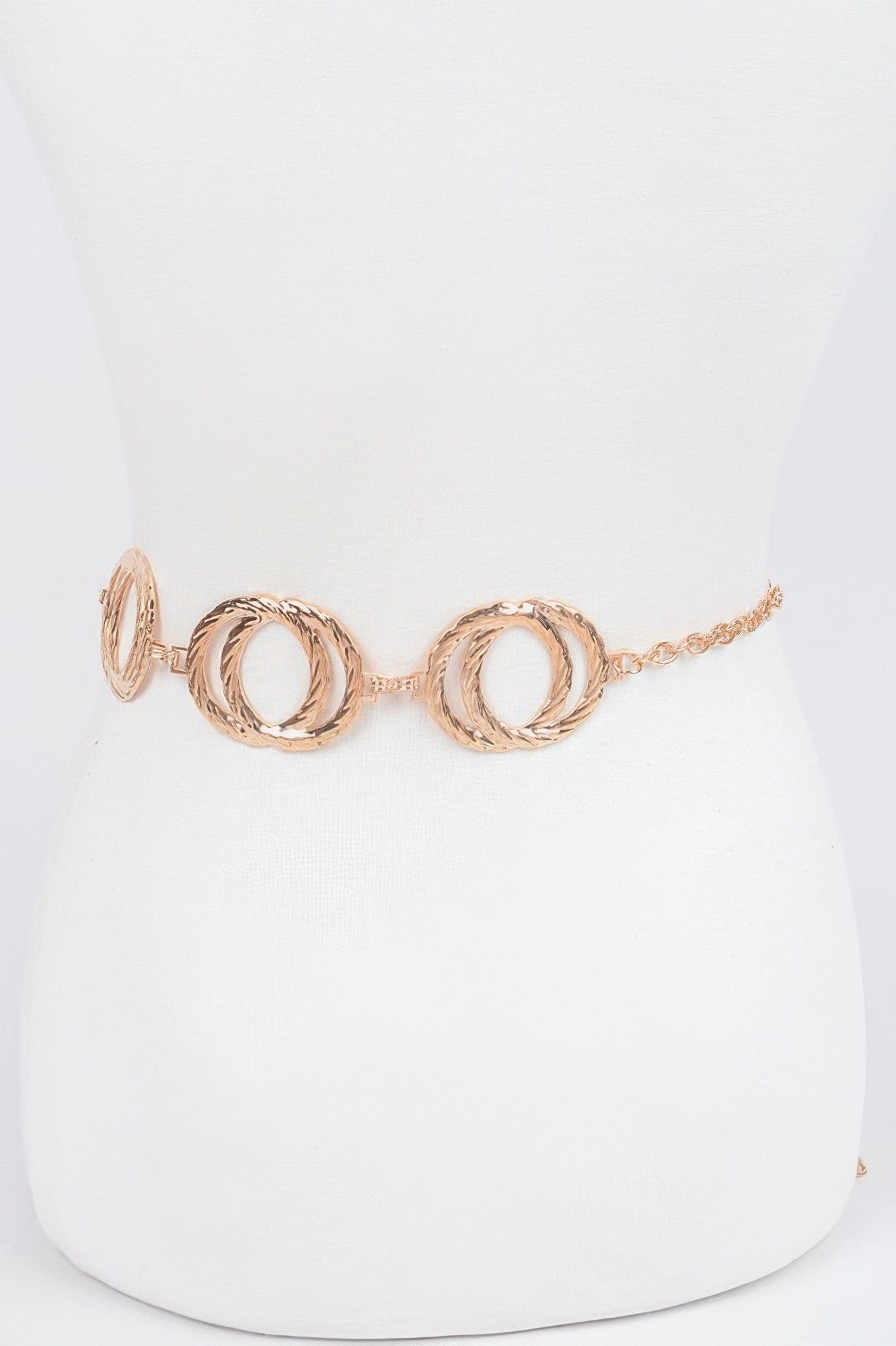 Melted Double Rings Chain Belt