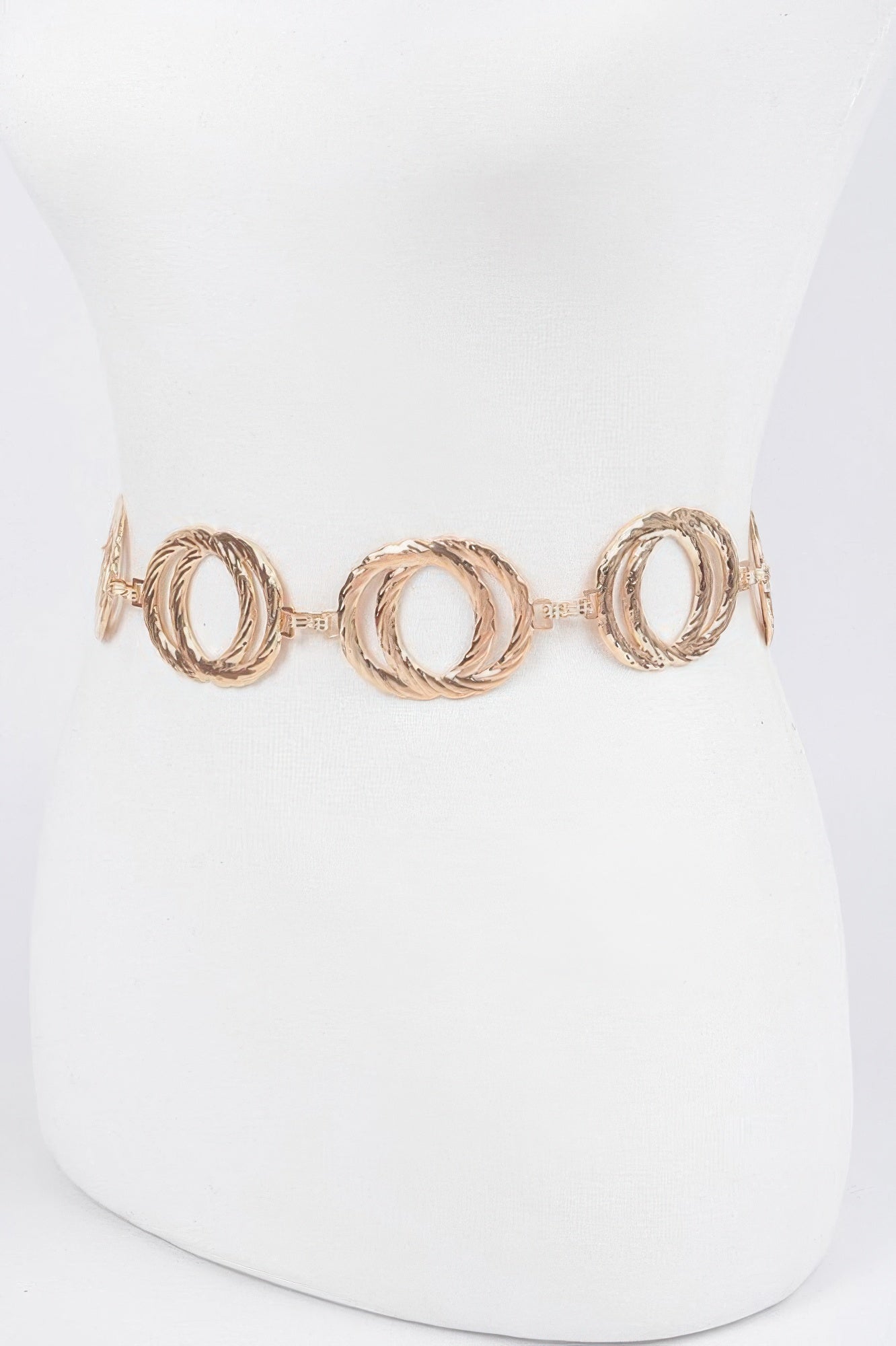 Melted Double Rings Chain Belt