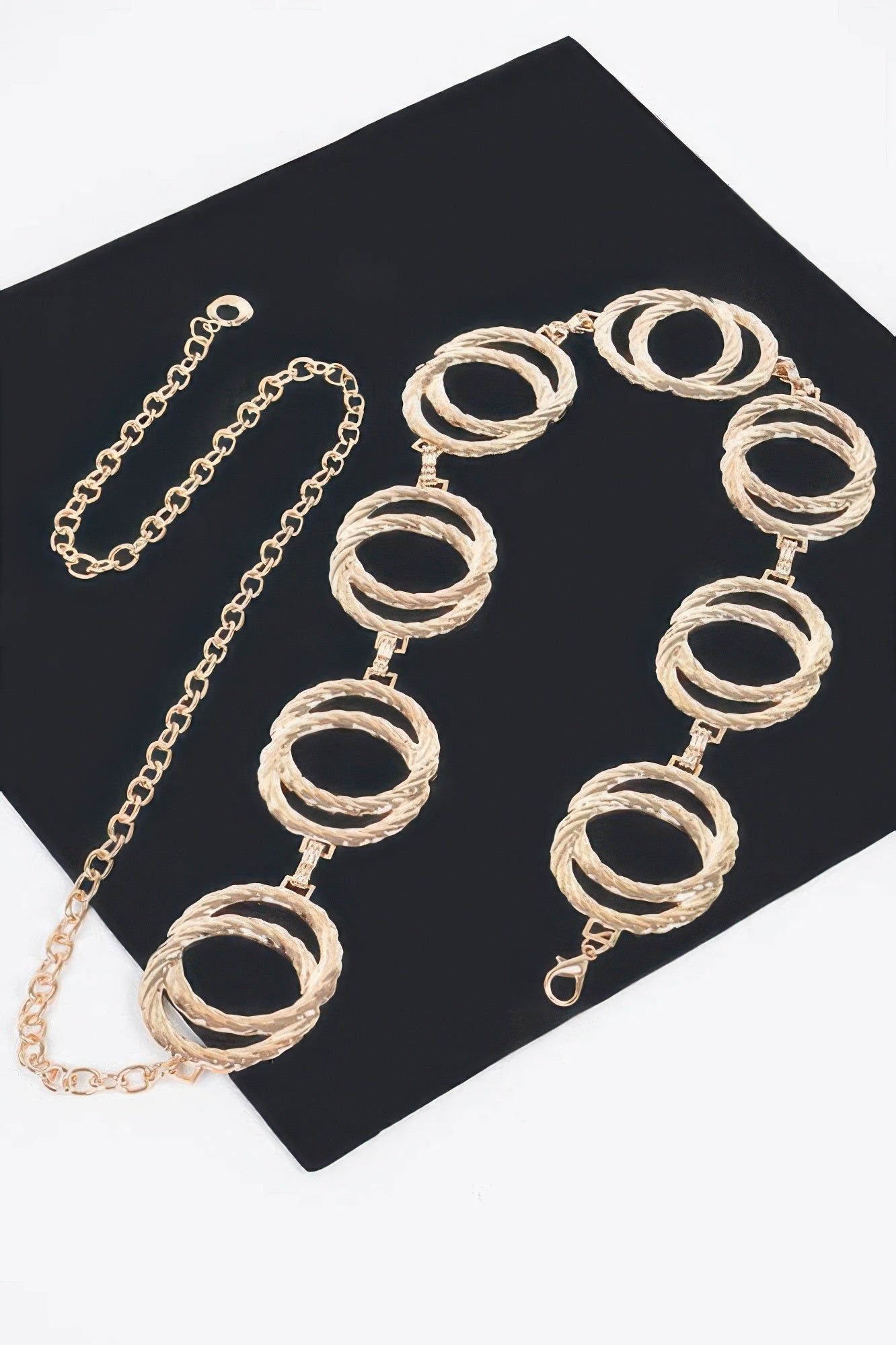 Melted Double Rings Chain Belt