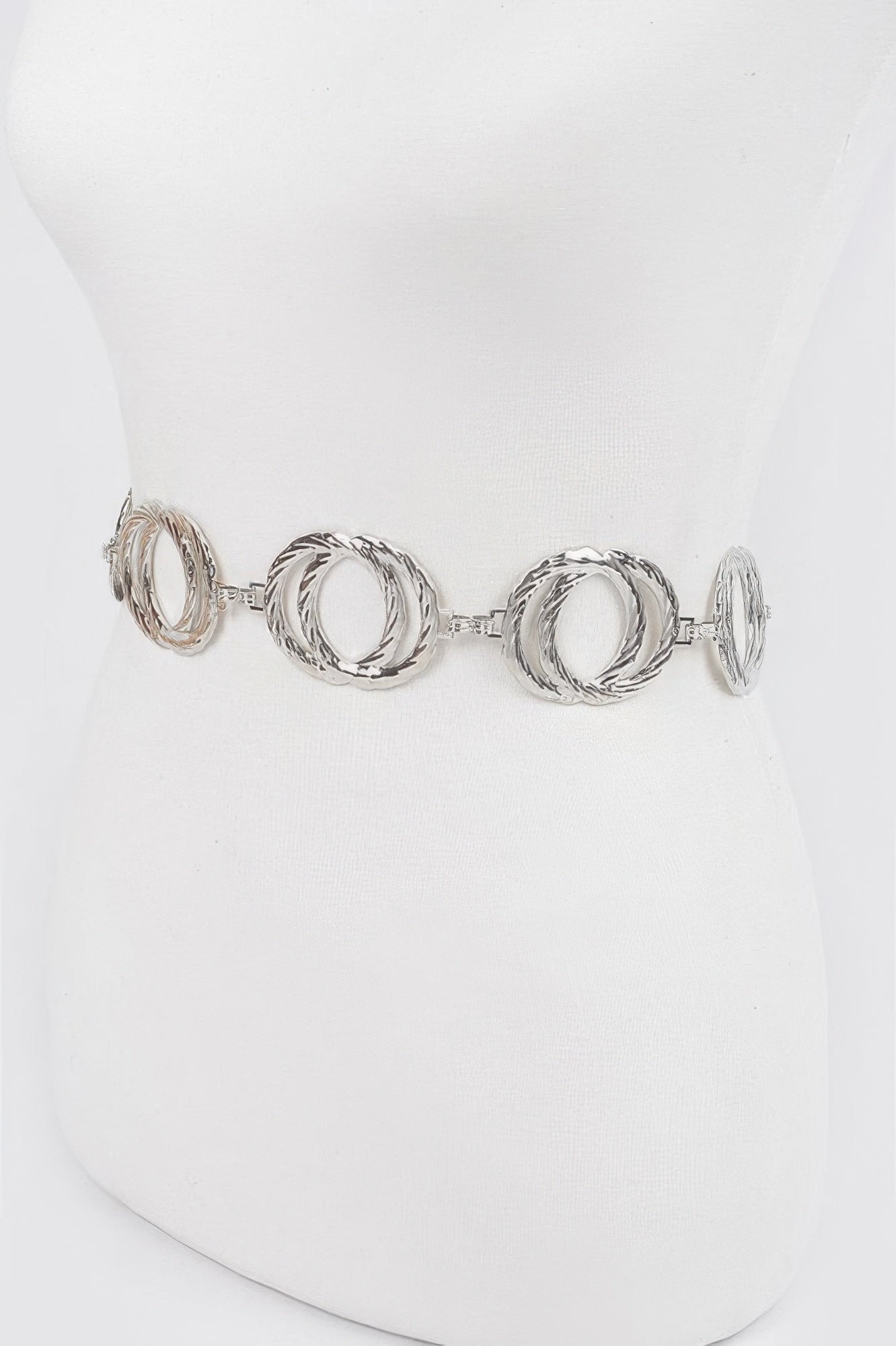 Melted Double Rings Chain Belt