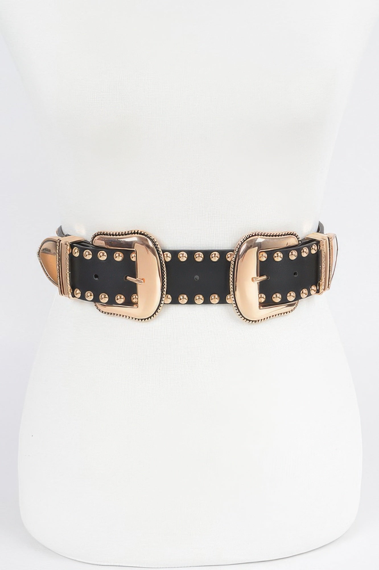 Studded Double Buckle Belt