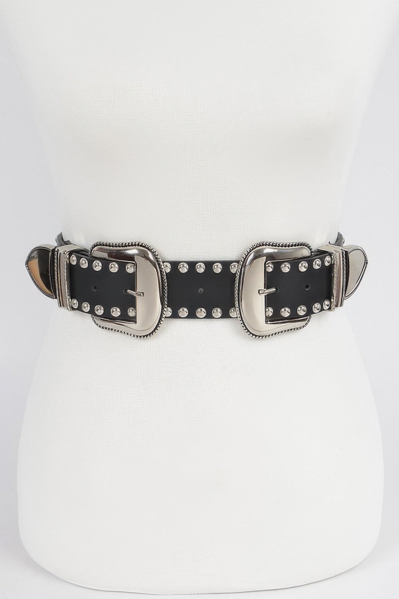 Studded Double Buckle Belt