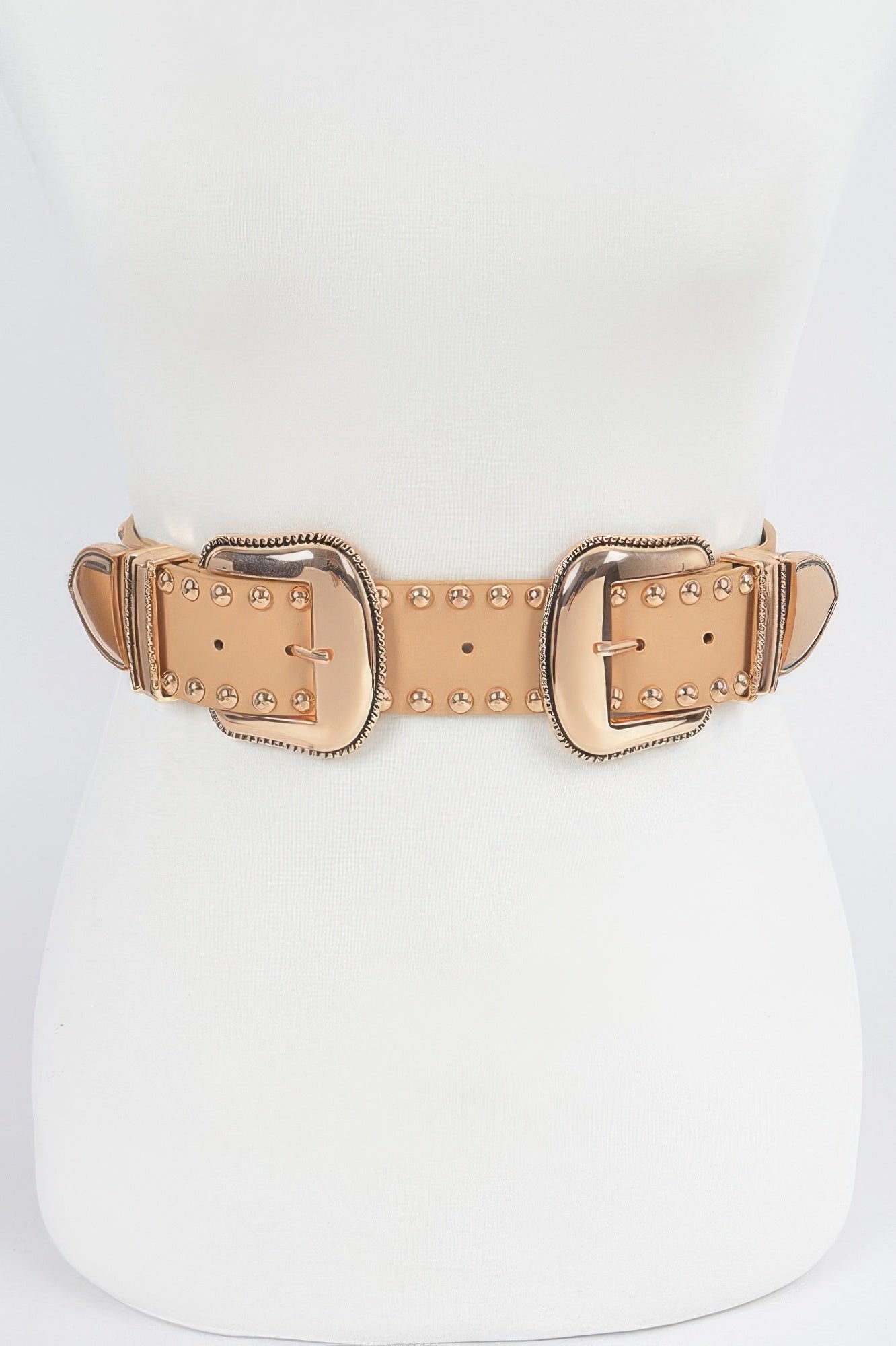Studded Double Buckle Belt