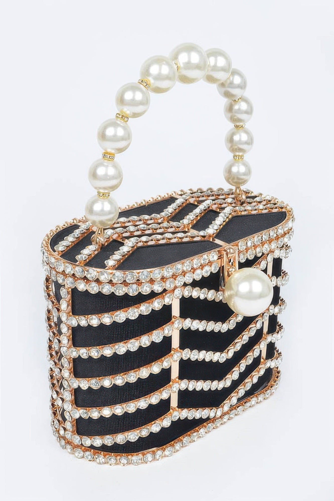Rhinestone Metal Frame Clutch
