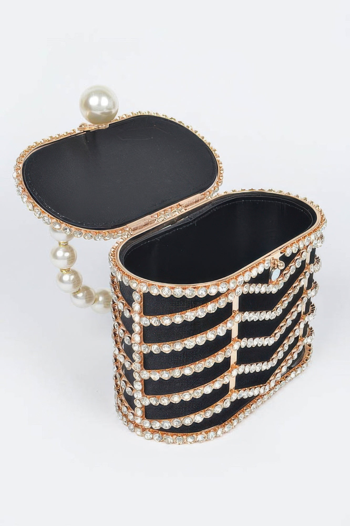 Rhinestone Metal Frame Clutch