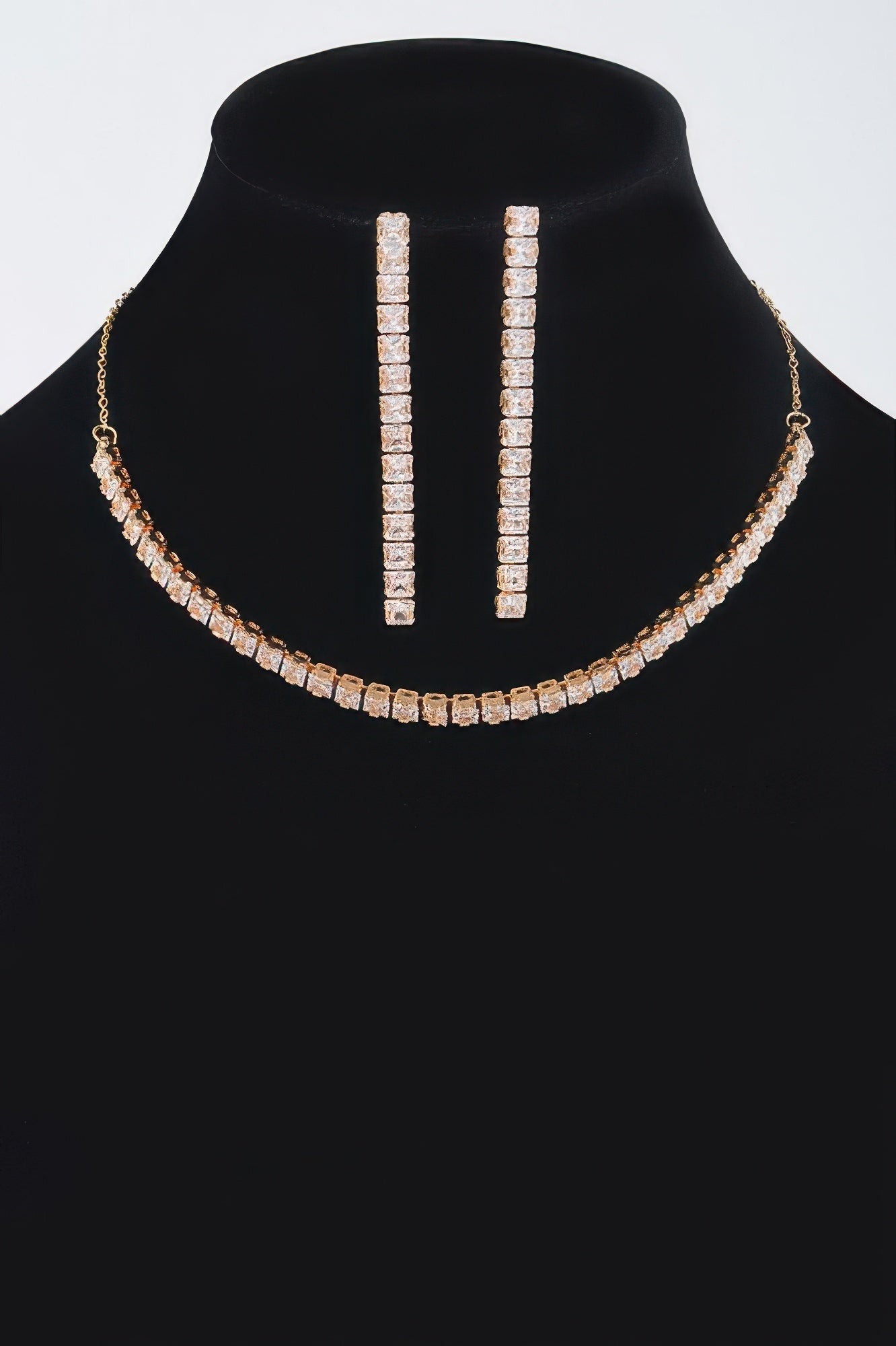 Rhinestone Choker W/earring