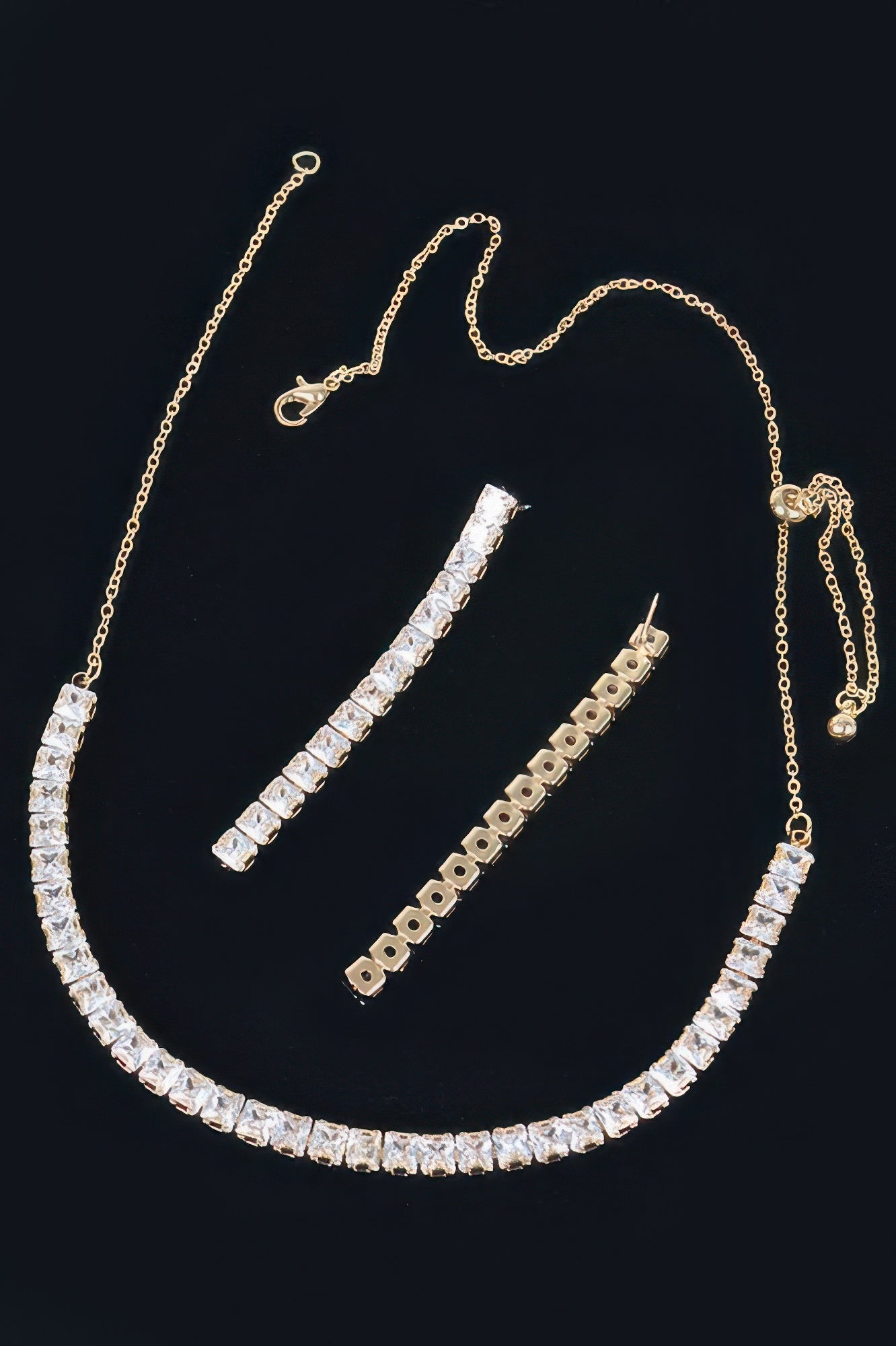 Rhinestone Choker W/earring