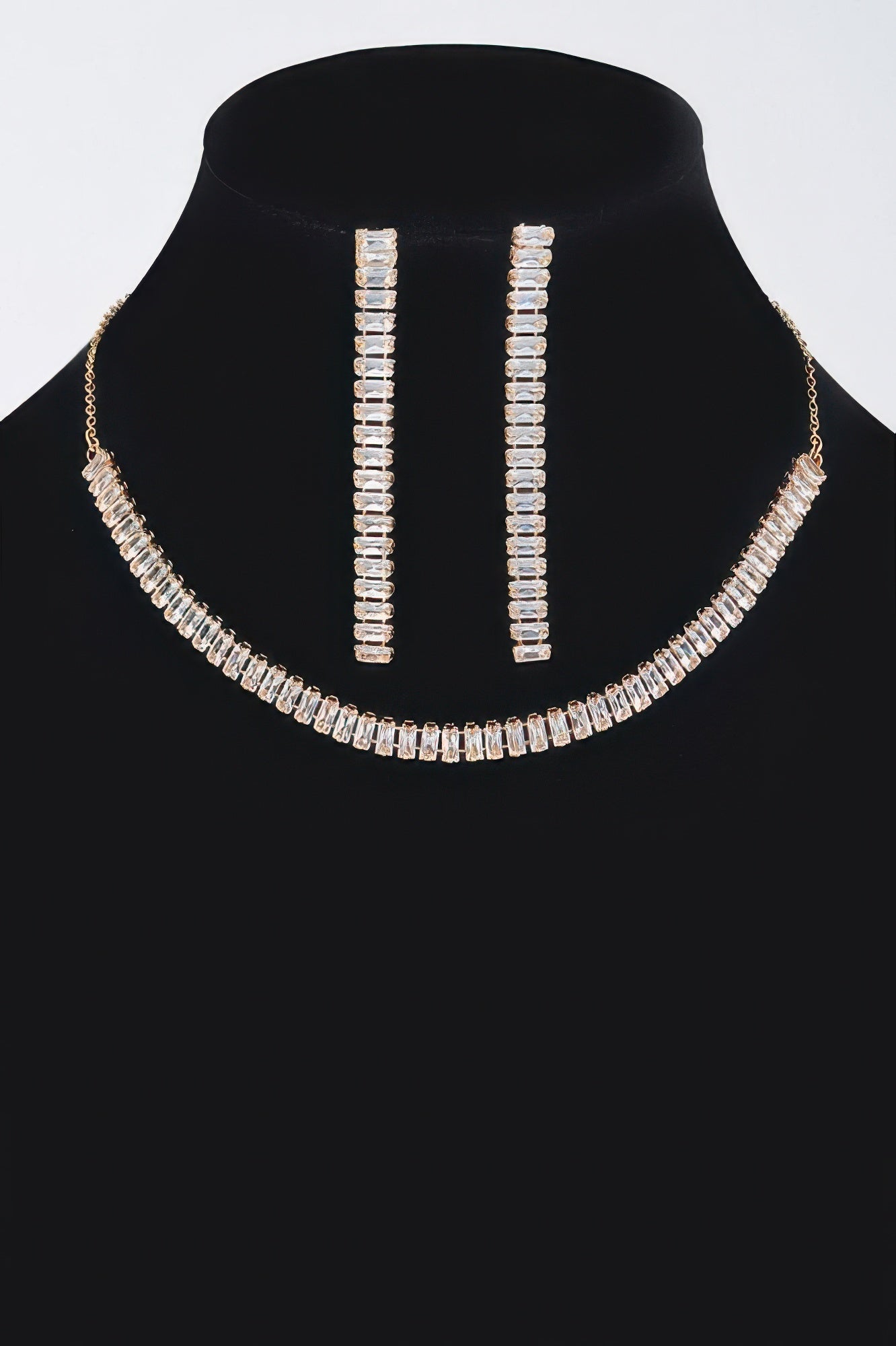 Rhinestone Choker W/earring
